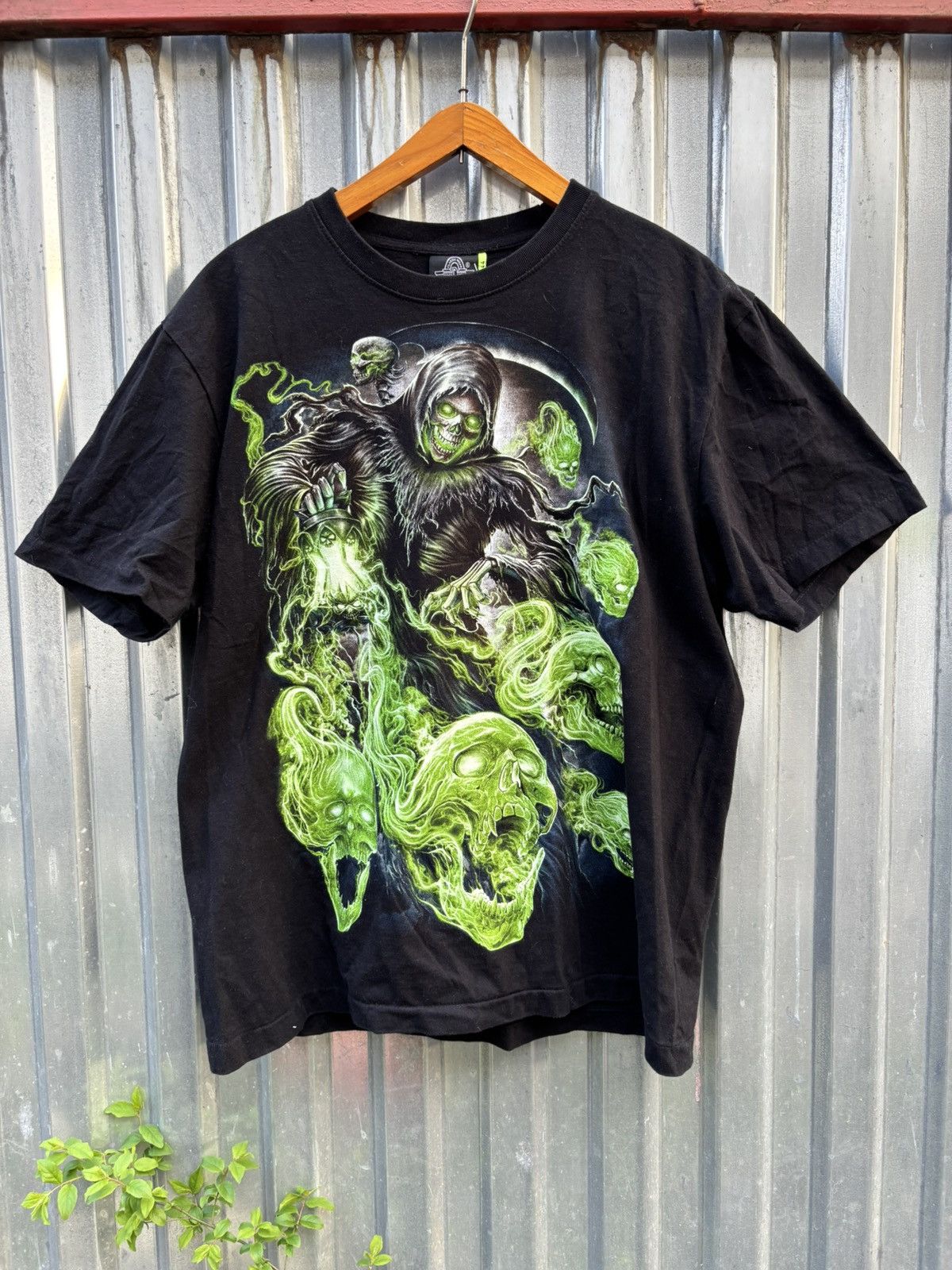 Band Tees × Hysteric Glamour × Vintage Vintage y2k Supreme Green Skull Pile Glow Style Tee Size US M / EU 48-50 / 2 - 1 Thumbnail