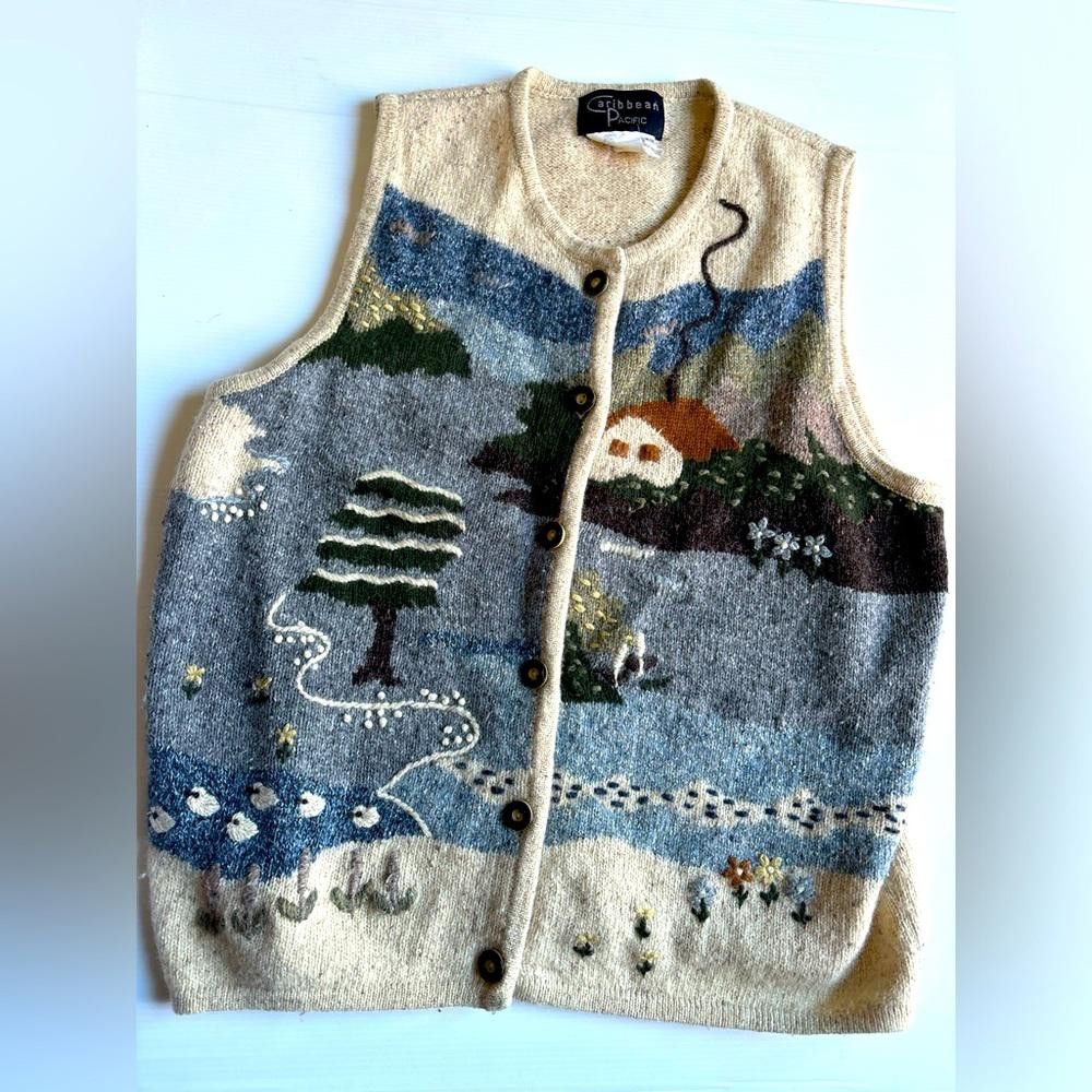 Designer Vintage Y2K Caribbean pacific embroidered vest Size M / US 6-8 / IT 42-44 - 1 Thumbnail