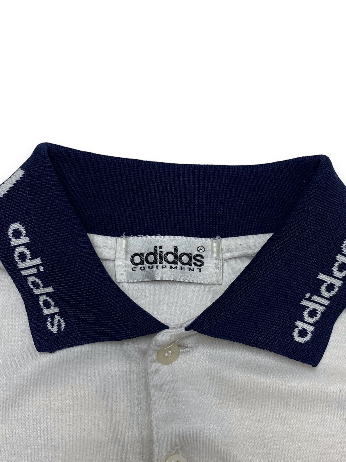 Adidas 2000's Vintage ADIDAS White Faded Blue Polo Shirt Size US M / EU 48-50 / 2 - 3 Thumbnail