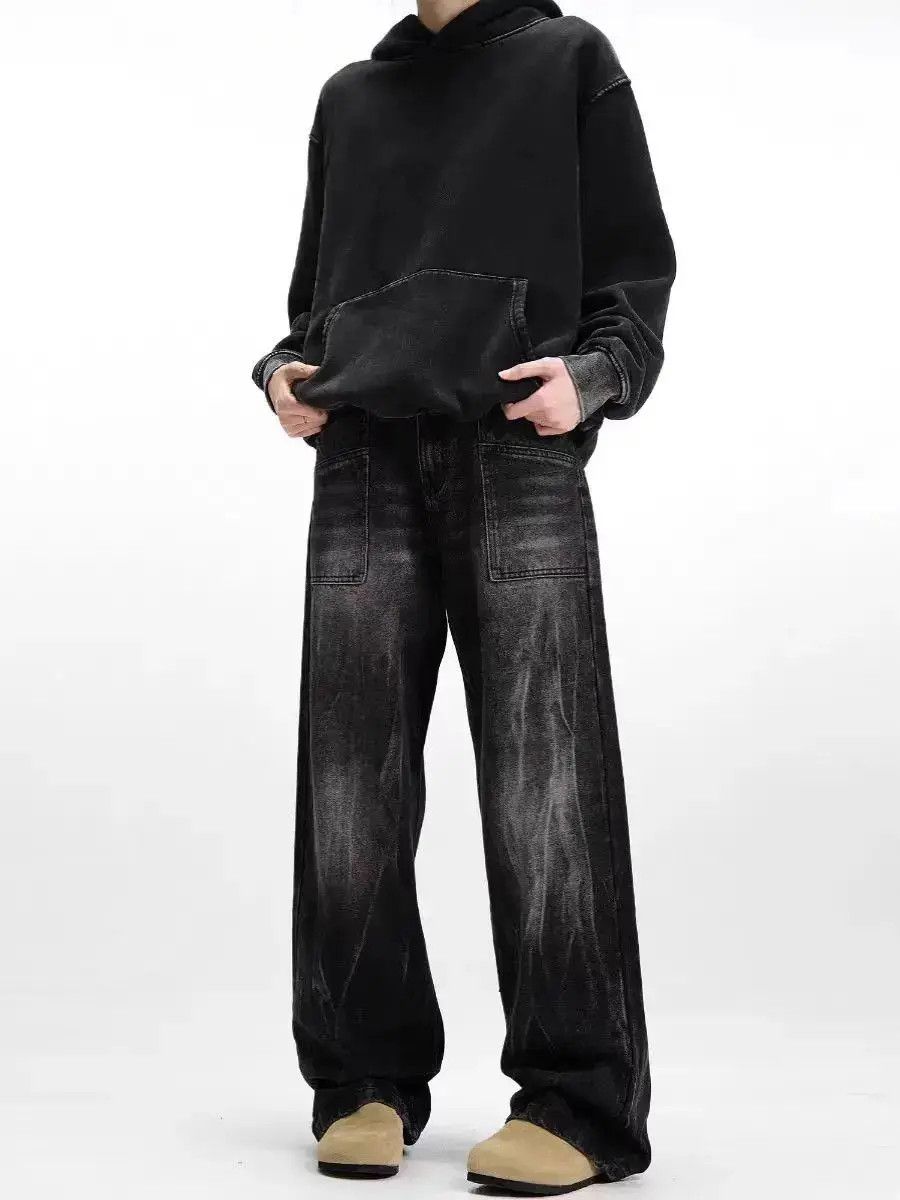 Japanese Brand High Street Design Washed Ash Straight Leg Jeans Size US 32 / EU 48 - 3 Thumbnail
