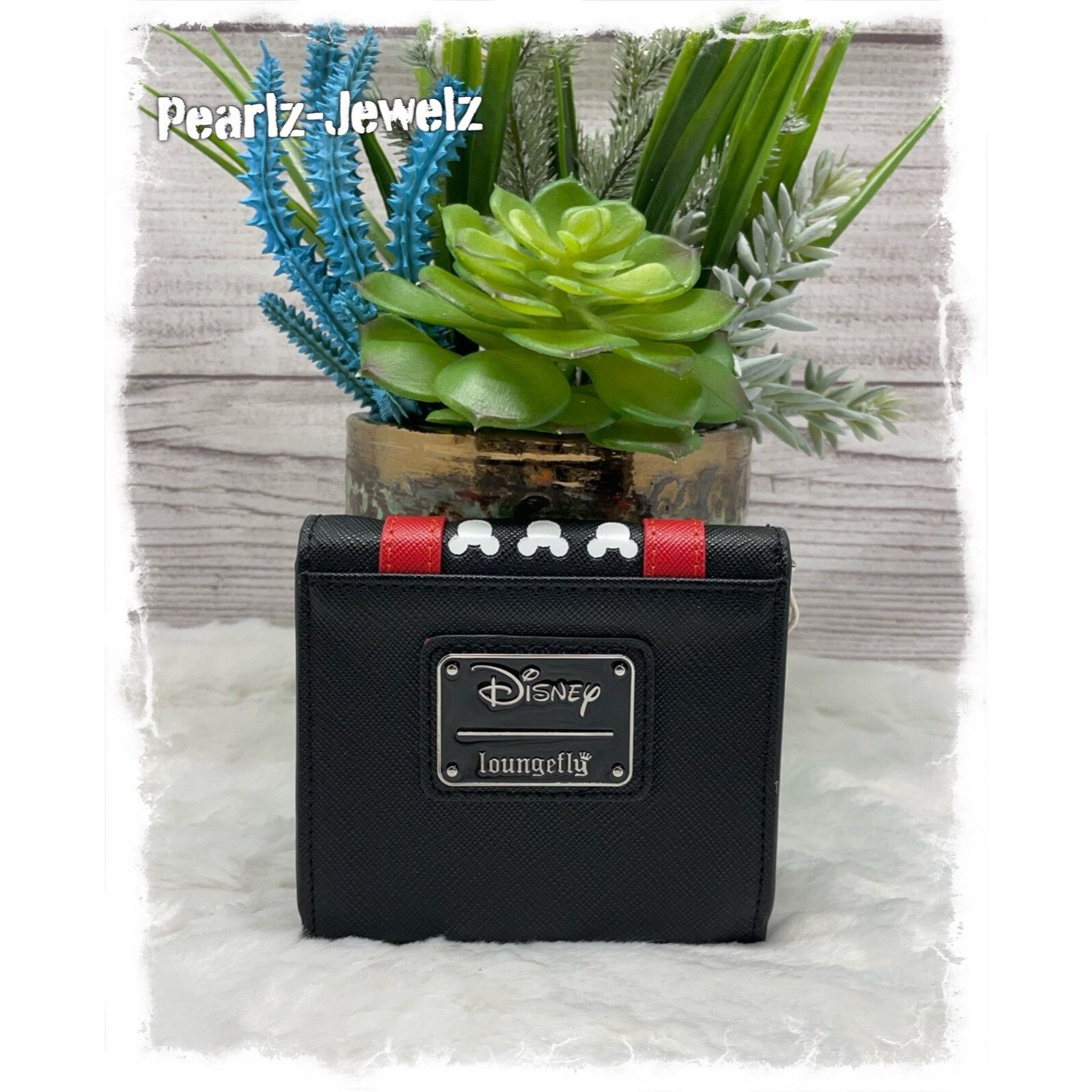 Disney Loungefly Disney Mickey Mouse Heads Icon Red Stripe Flap Min Size ONE SIZE - 2 Thumbnail