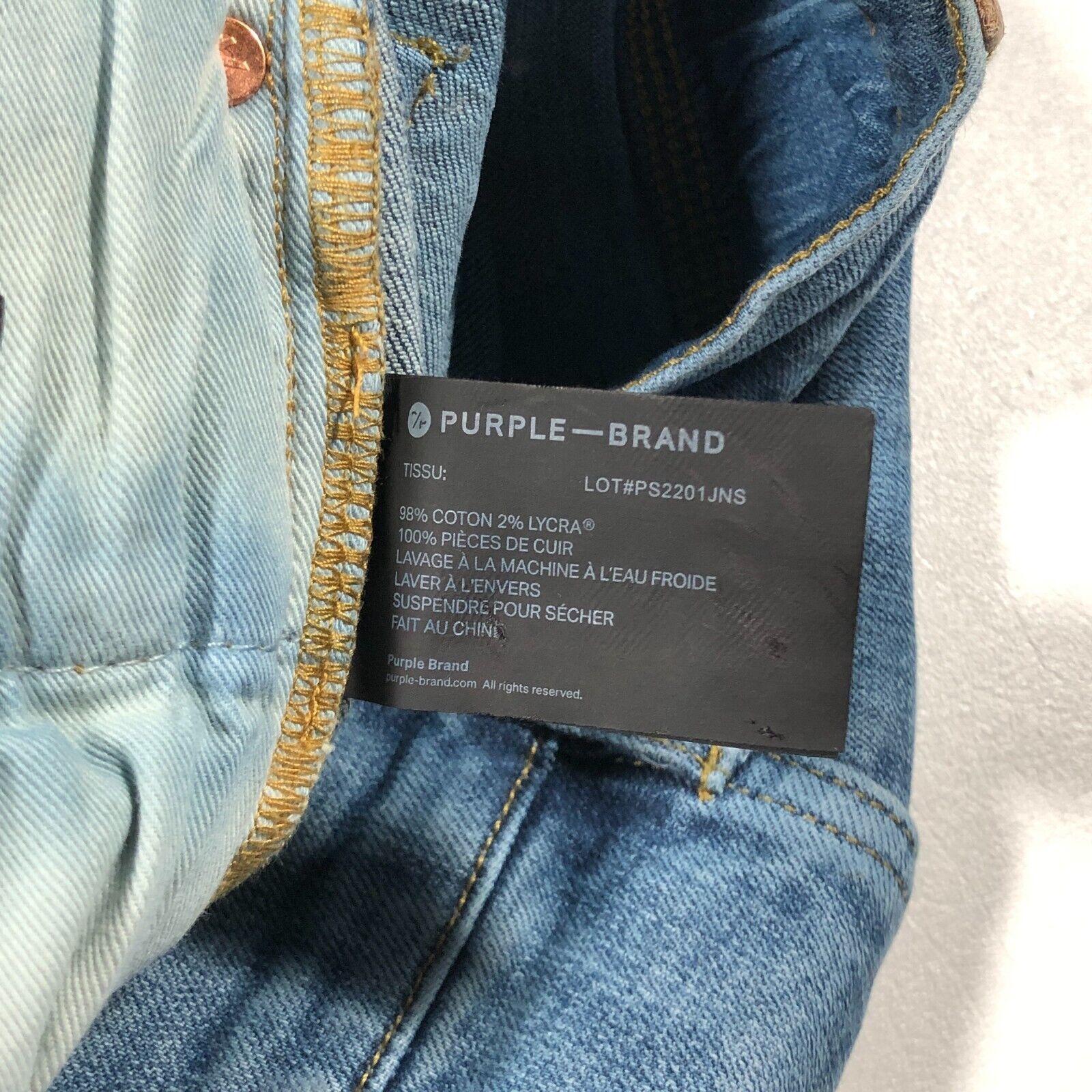 Purple Brand Purple Brand P002 Distressed Grungy Slim Skinny Jeans 34x34 Size US 34 / EU 50 - 8 Thumbnail