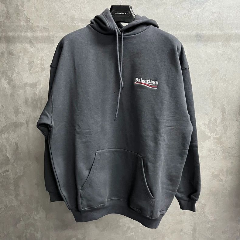 Balenciaga Balenciaga Gray Logo Print Hoodie Sweatshirt-2506 Size US XS / EU 42 / 0 - 1 Thumbnail