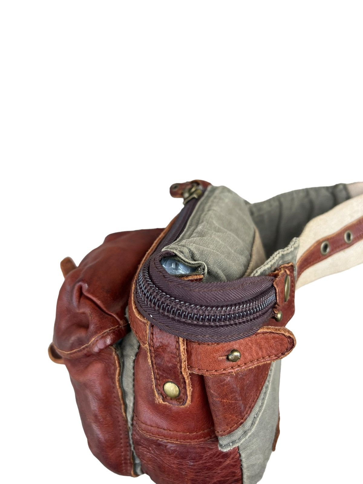 Leather Vintage Tough JeansSmith Military Surplus Patina Leather Bag Size ONE SIZE - 17 Thumbnail