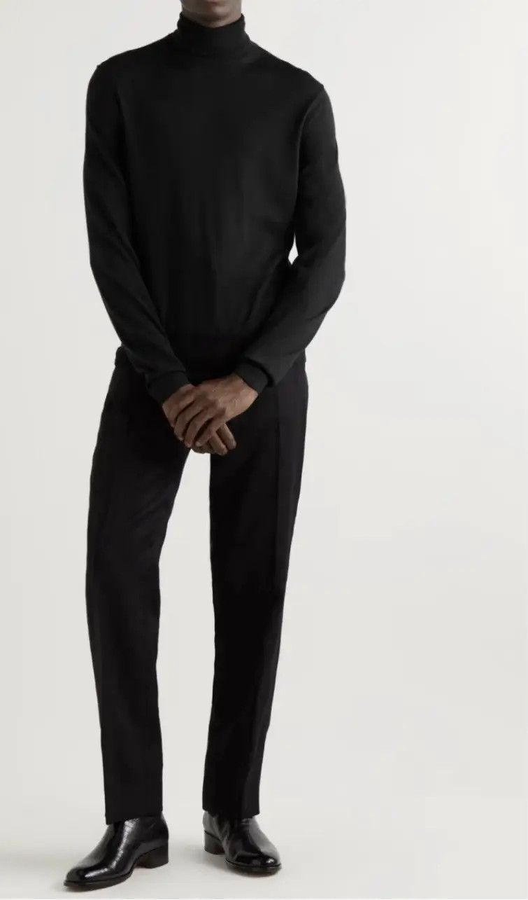Tom Ford CC000020 Silk Knitwear & Sweatshirt in Black Size US M / EU 48-50 / 2 - 2 Thumbnail