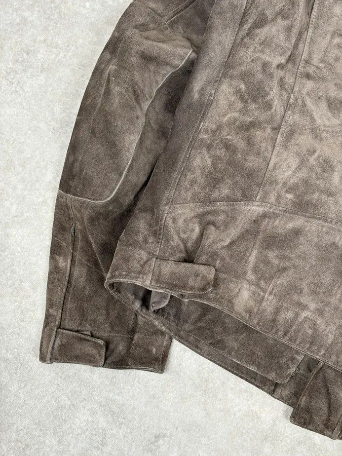 Gucci 2000s Gucci Grey Suede Asymmetrical Zip Biker Jacket by Tom Ford Size US M / EU 48-50 / 2 - 8 Thumbnail