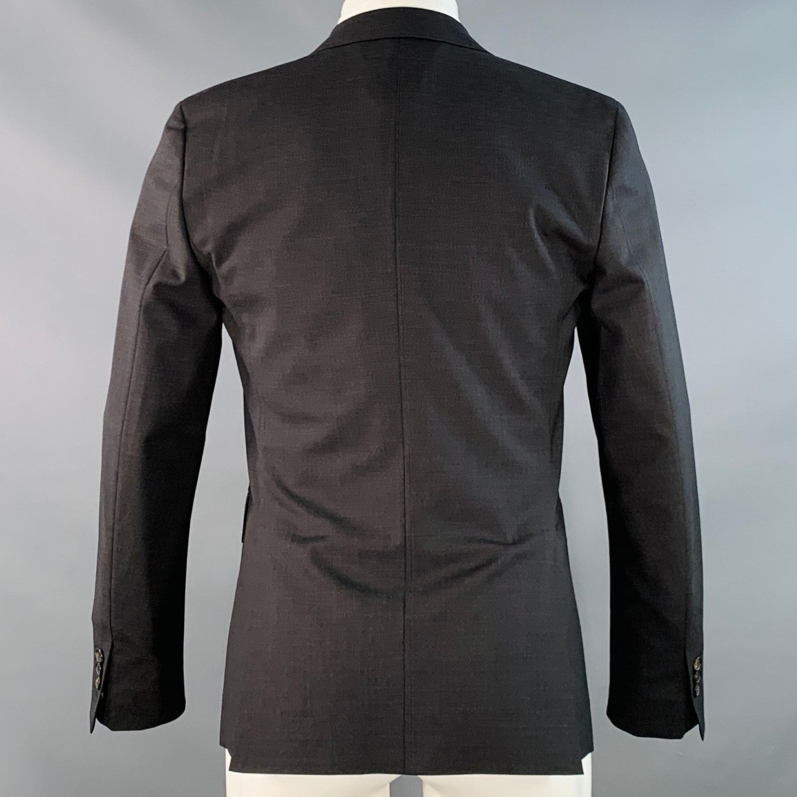 Dsquared2 Size 38 Charcoal Wool Blend Notch Lapel Sport Coat Size 38R - 3 Thumbnail