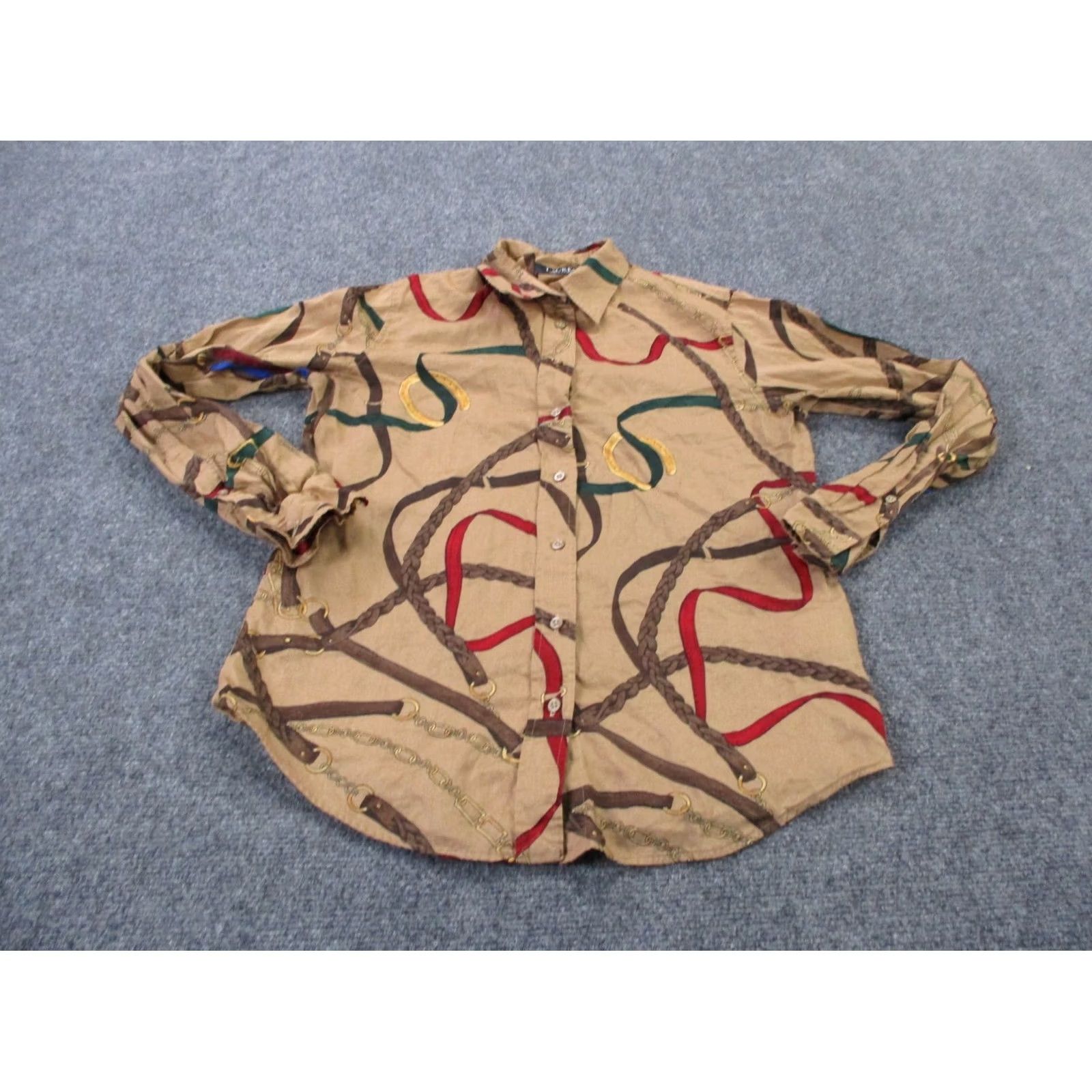 Ralph Lauren Lauren Ralph Lauren Shirt Men S Equestrian Rope Chain Lasso Print Western Cowboy Shirt S Multicolor Cotton Polo Graphic Print" Size US S / EU 44-46 / 1 - 2 Thumbnail