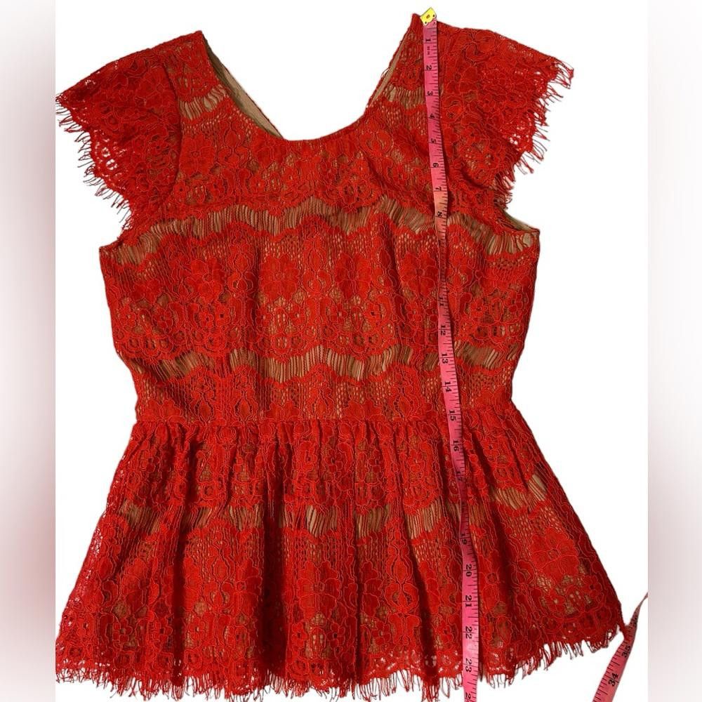 Designer Anthropologie l Maeve Katrine Lace Peplum Top SmallP Size S / US 4 / IT 40 - 4 Thumbnail
