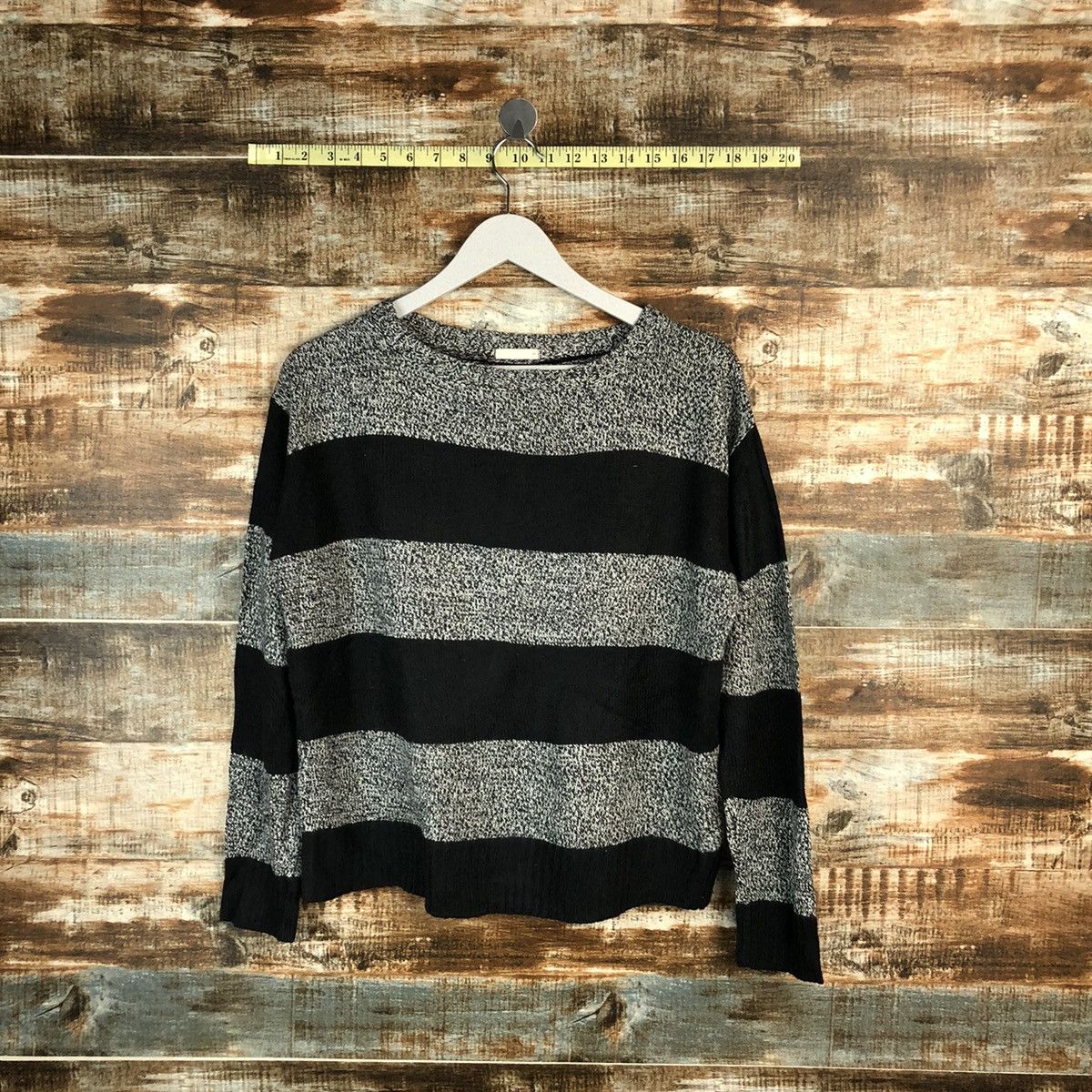 GU × Homespun Knitwear GU Japan Stripe Grey Knitwear #A1562 Size M / US 6-8 / IT 42-44 - 1 Thumbnail