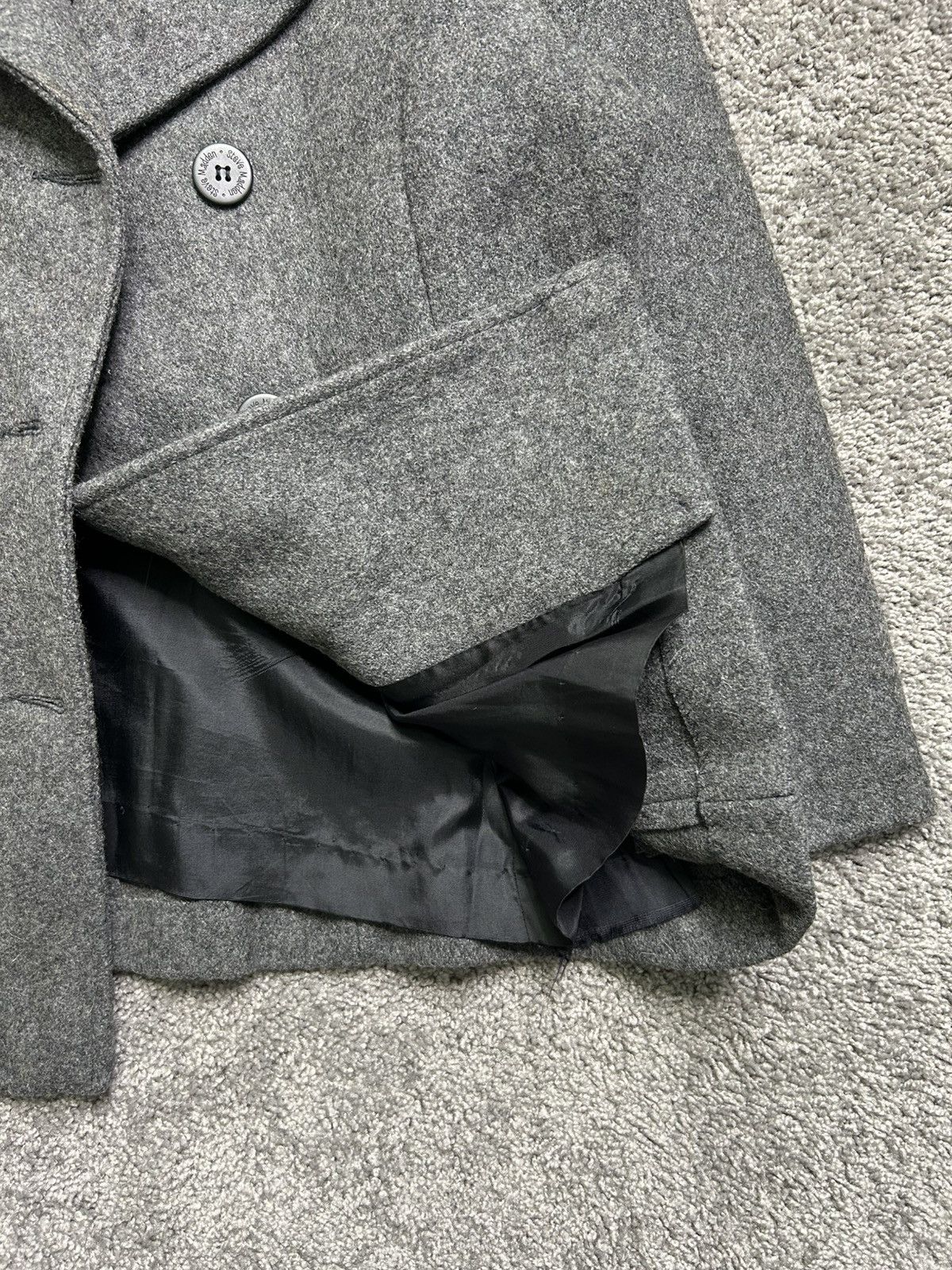 Steve Madden × Vintage Vintage 90s Steve Madden Double Breasted Wool Coat USA Size L / US 10 / IT 46 - 5 Thumbnail