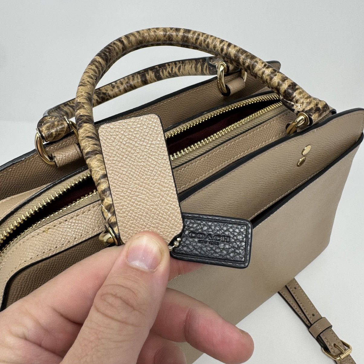 Coach Coach Lillie Carryall Daisy Applique Bag Snake Leather Size ONE SIZE - 20 Thumbnail