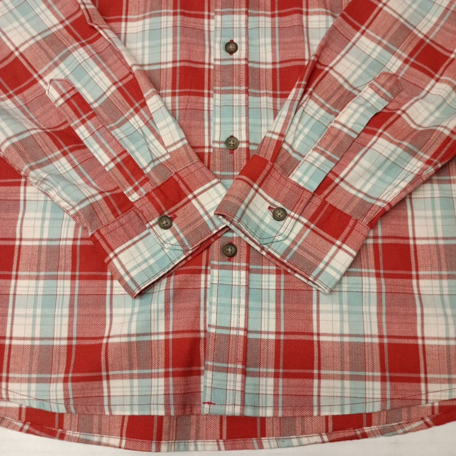 Wrangler Wrangler Cowboy Wash Shirt Men's Size L Red Sky Blue Plaid Size US L / EU 52-54 / 3 - 2 Thumbnail