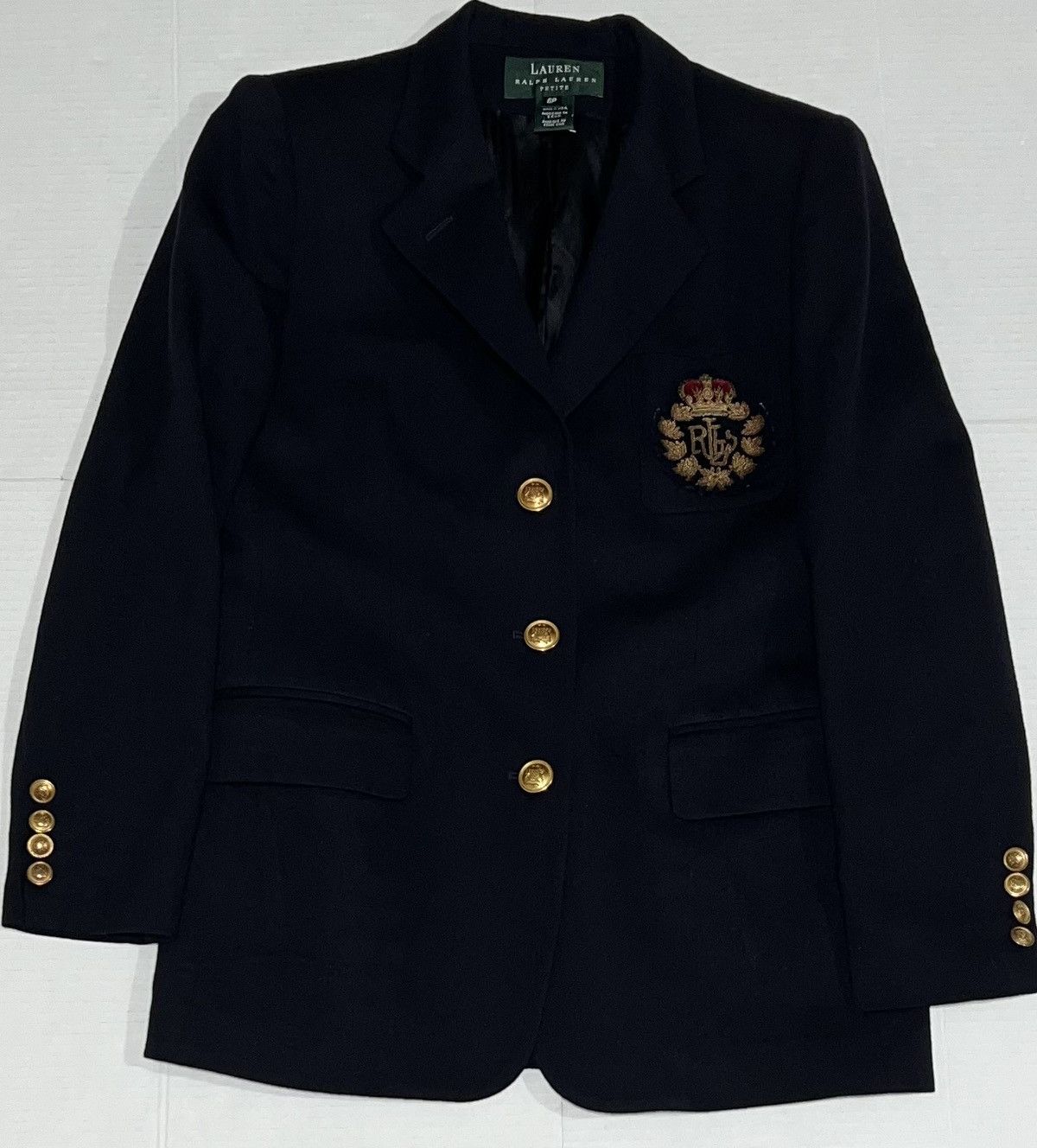 Lauren Ralph Lauren Ralph Lauren Vintage Blue Crown Crest Logo Blazer Jacket 6P Size S / US 4 / IT 40 - 1 Thumbnail