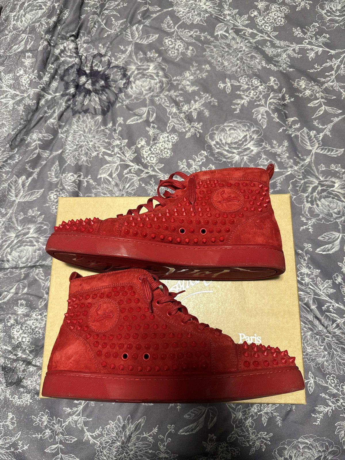 Christian Louboutin Spiked Velour High Top Louboutin 13US Size US 13 / EU 46 - 3 Thumbnail