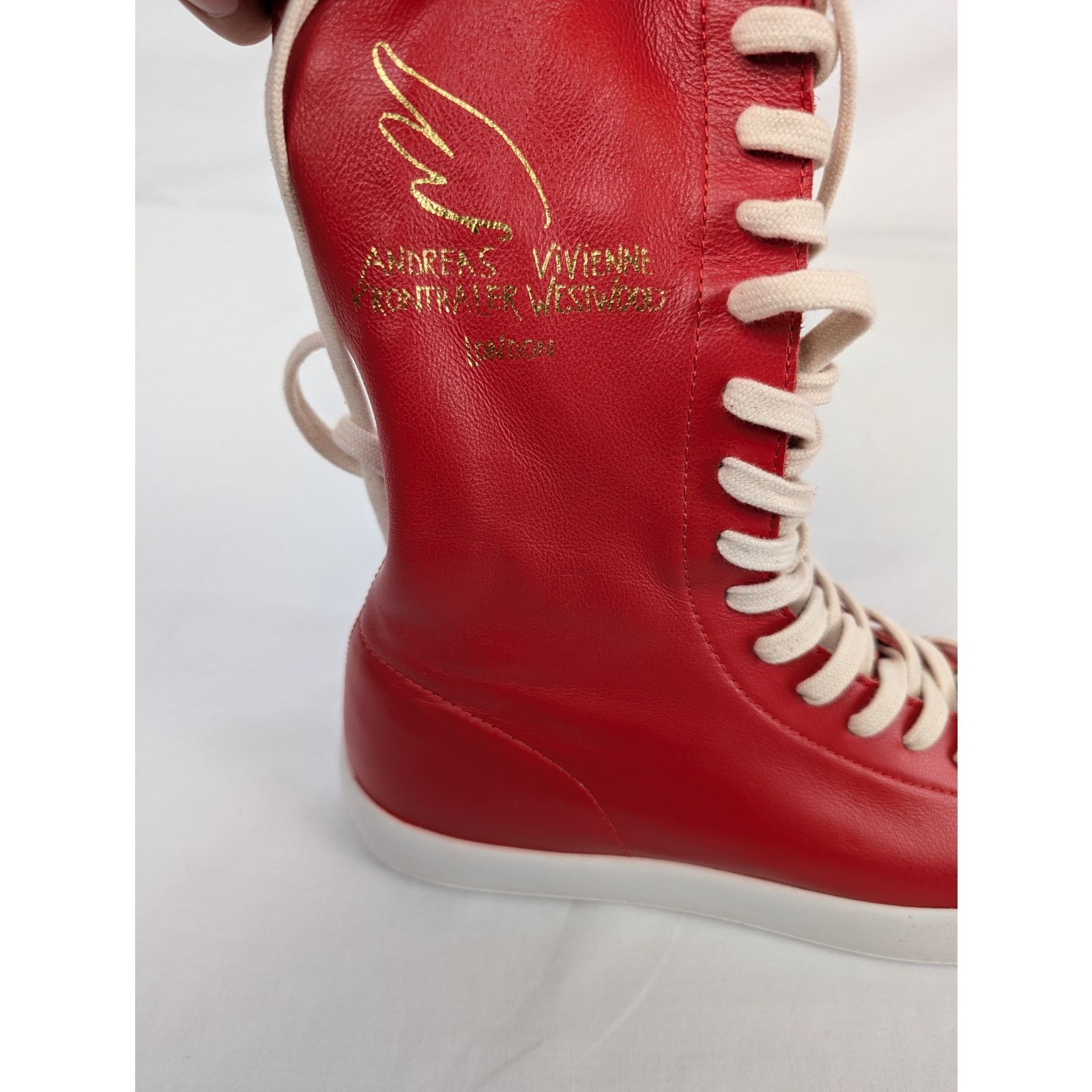 Vivienne Westwood o1rshd1 Lena Leather Boxing Boot in Red Size US 10 / EU 43 - 12 Thumbnail