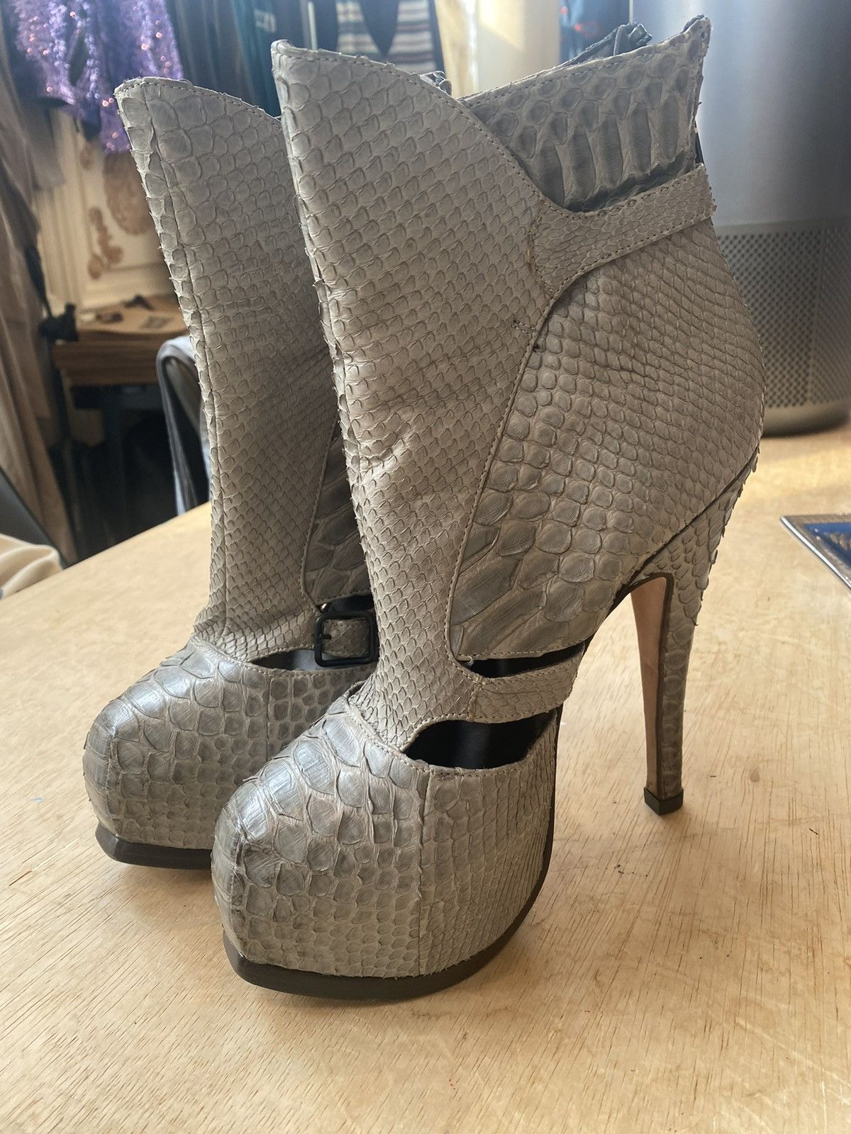 David Eden × Raparo Raparo X Vero Cuoio Python High Heels Platform Size39 Size US 9 / IT 39 - 2 Thumbnail