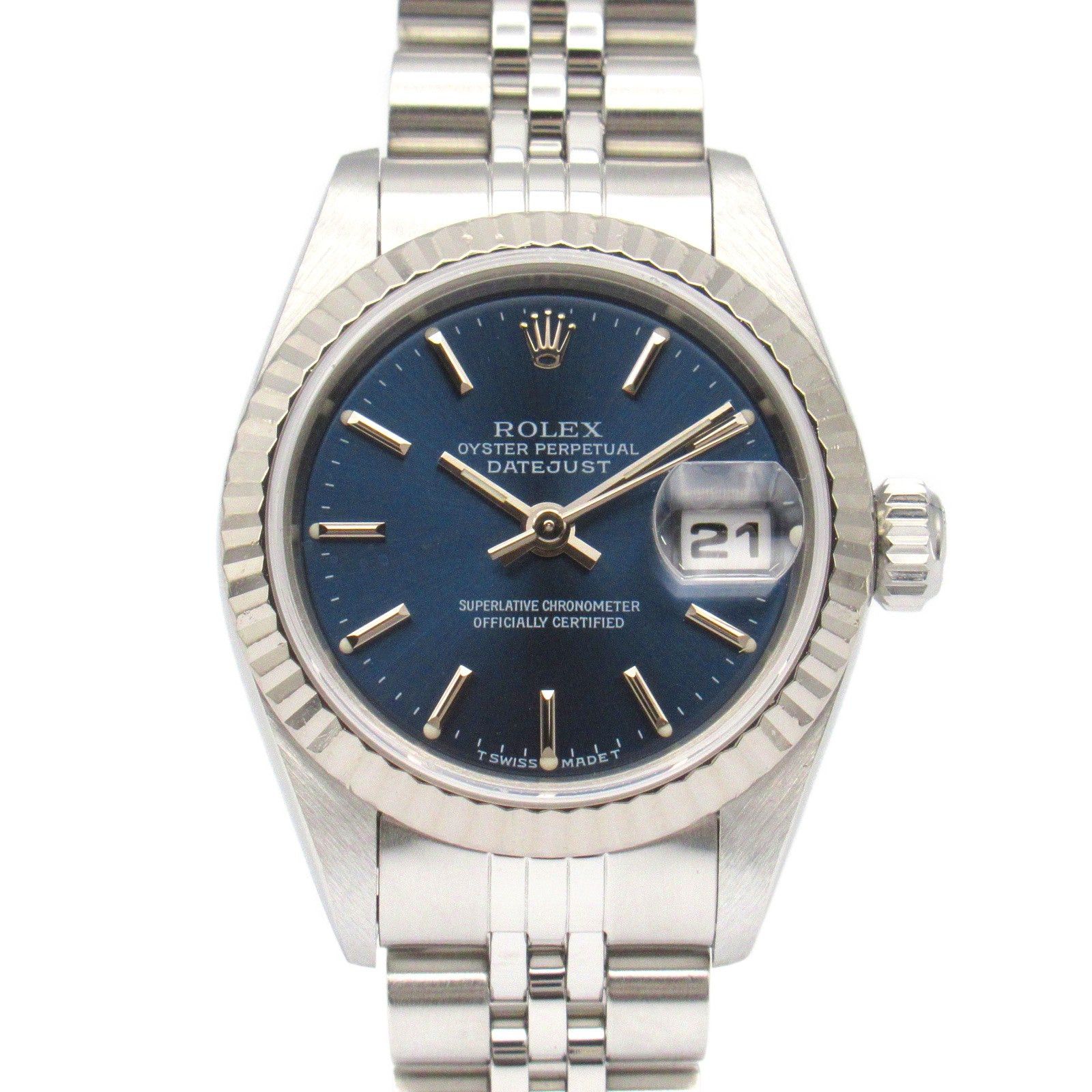 Rolex Rolex Datejust U Number Women Watch Automatic Winding K18Wg (White Gold) Stainless Steel Blue Ba Size ONE SIZE - 1 Thumbnail