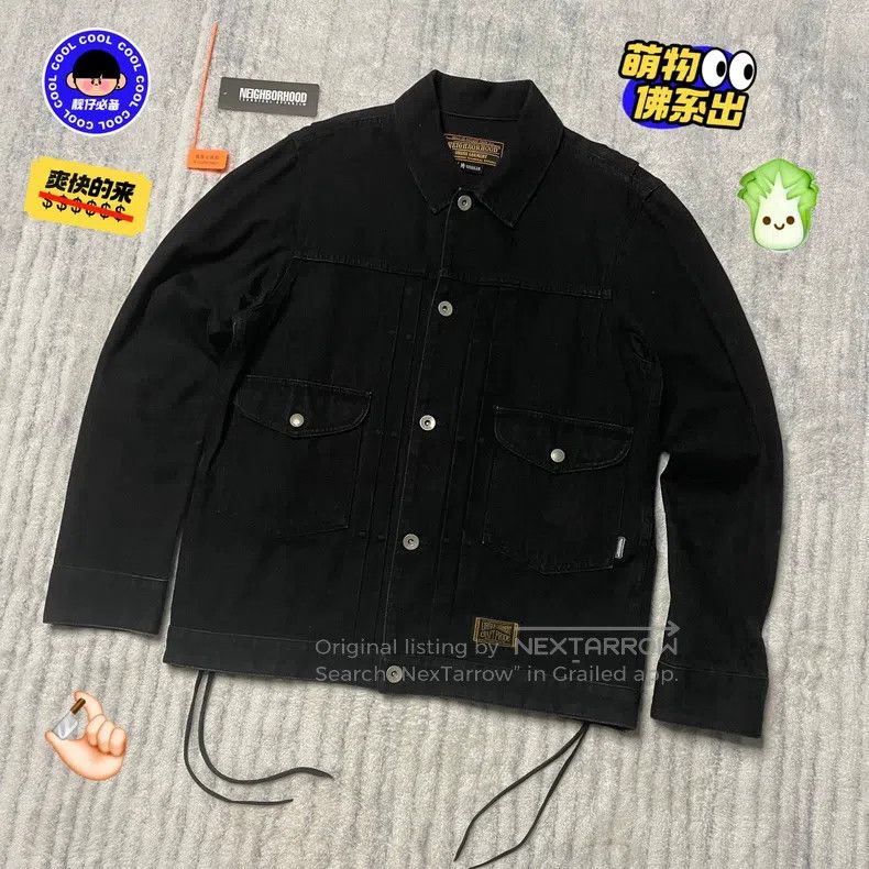 Neighborhood Neighborhood 11ss Black Spirit Fringe Denim Jacket, Size M Size US M / EU 48-50 / 2 - 1 Thumbnail