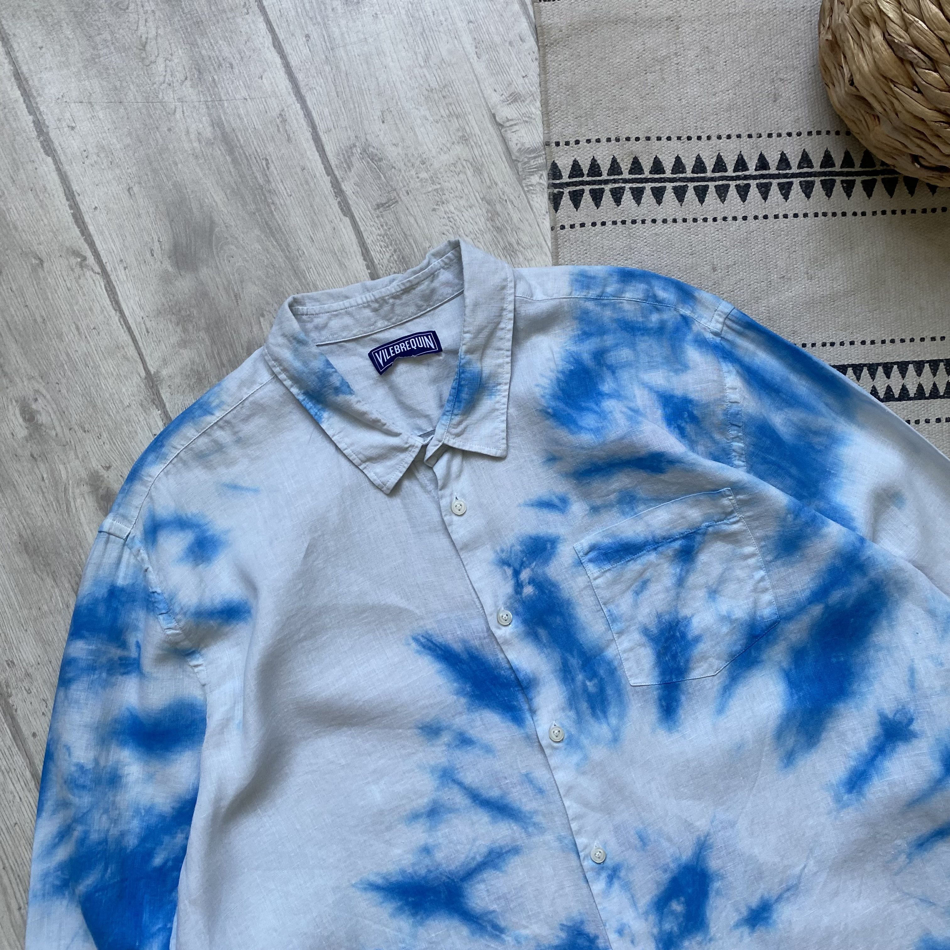 Vilebrequin 🐢 3XL Vilebrequin linen Shirt Tie dye Oldmoney Luxury Size US XXL / EU 58 / 5 - 2 Thumbnail