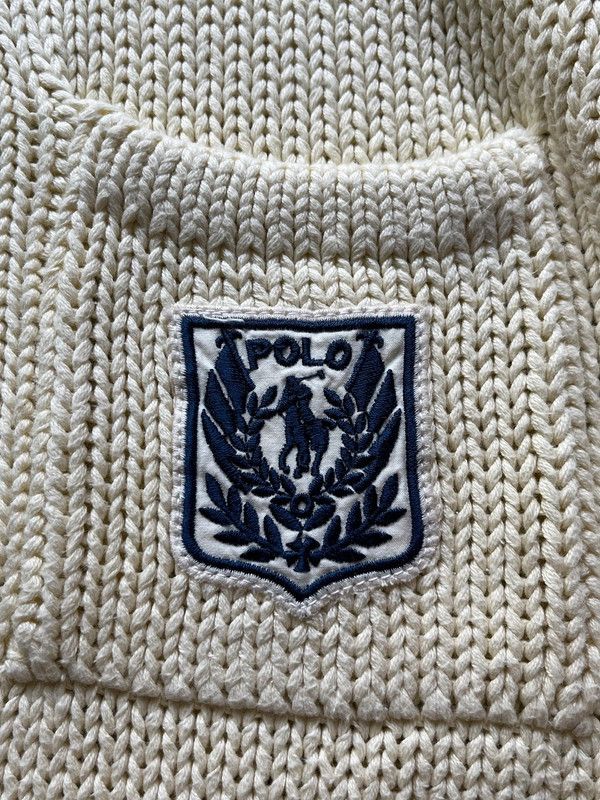 Polo Ralph Lauren OG Polo Ralph Lauren White UNI Cardigan Cream 1990’s Sz L Size US L / EU 52-54 / 3 - 2 Thumbnail