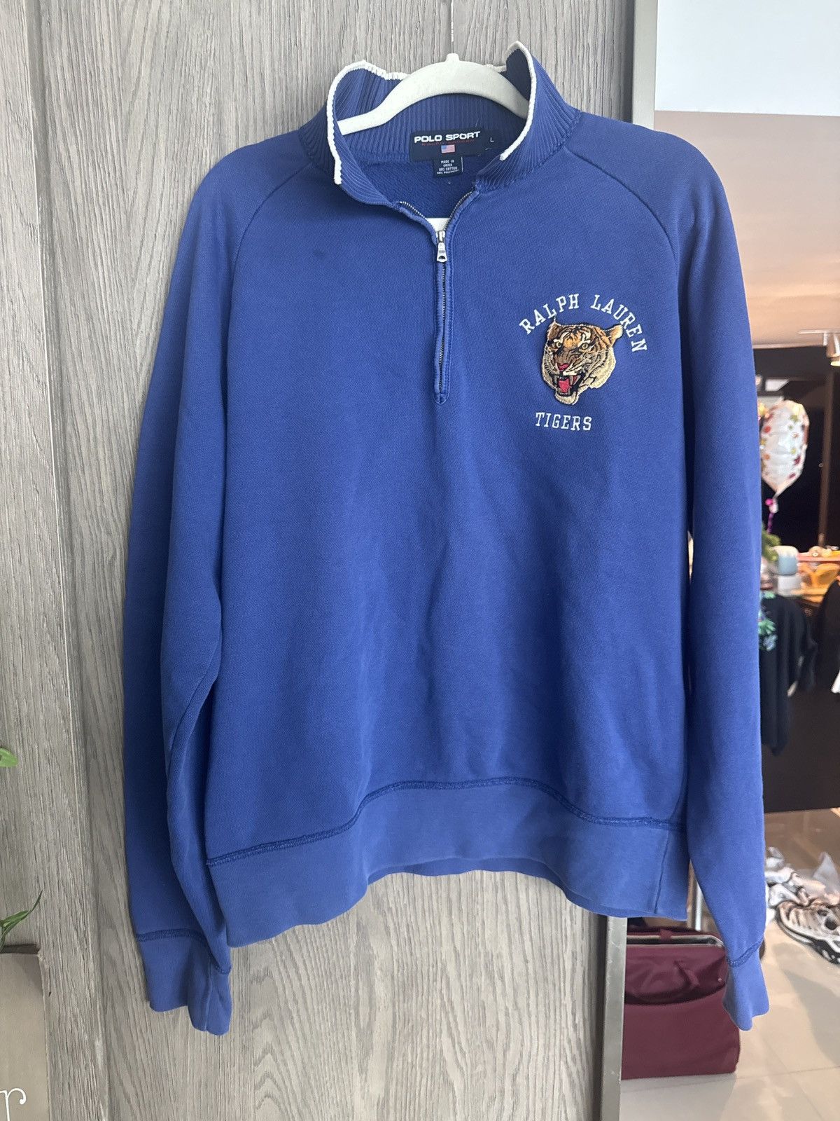 Polo Ralph Lauren Vintage Polo Ralph Lauren Tigers Quarter Zip Sweatshirt Size US L / EU 52-54 / 3 - 2 Thumbnail