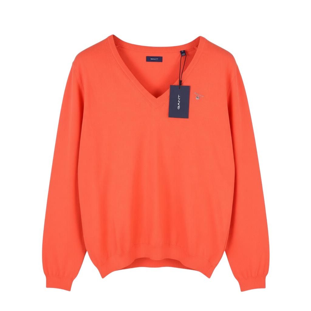 Gant COTTON V-NECK XL Strong Coral Tight-Knit 88069 Size XL / US 12-14 / IT 48-50 - 1 Thumbnail