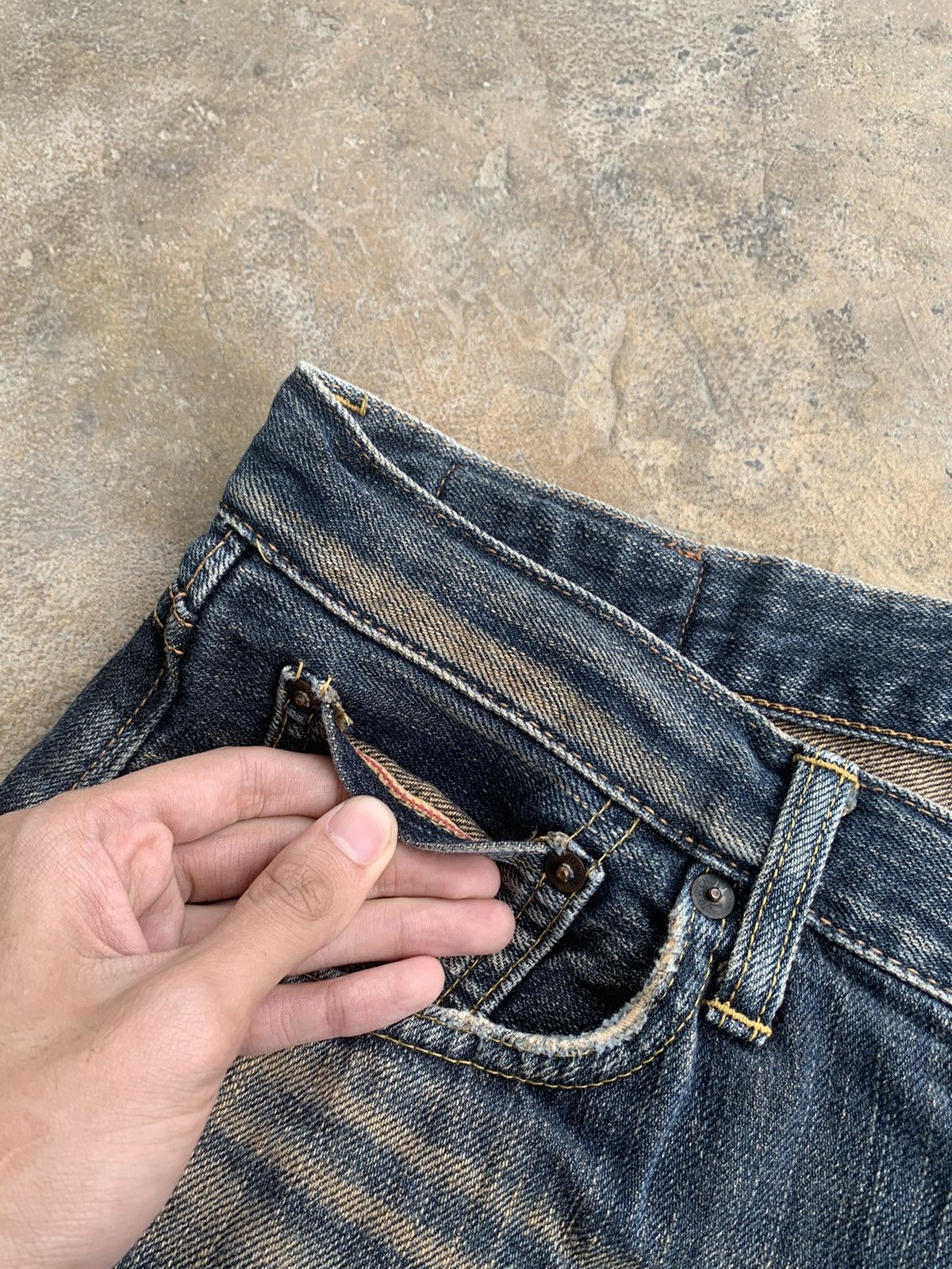 Edwin × Japanese Brand × Vintage Vintage Edwin 505z Selvedge Distressed Denim Size US 35 - 10 Thumbnail