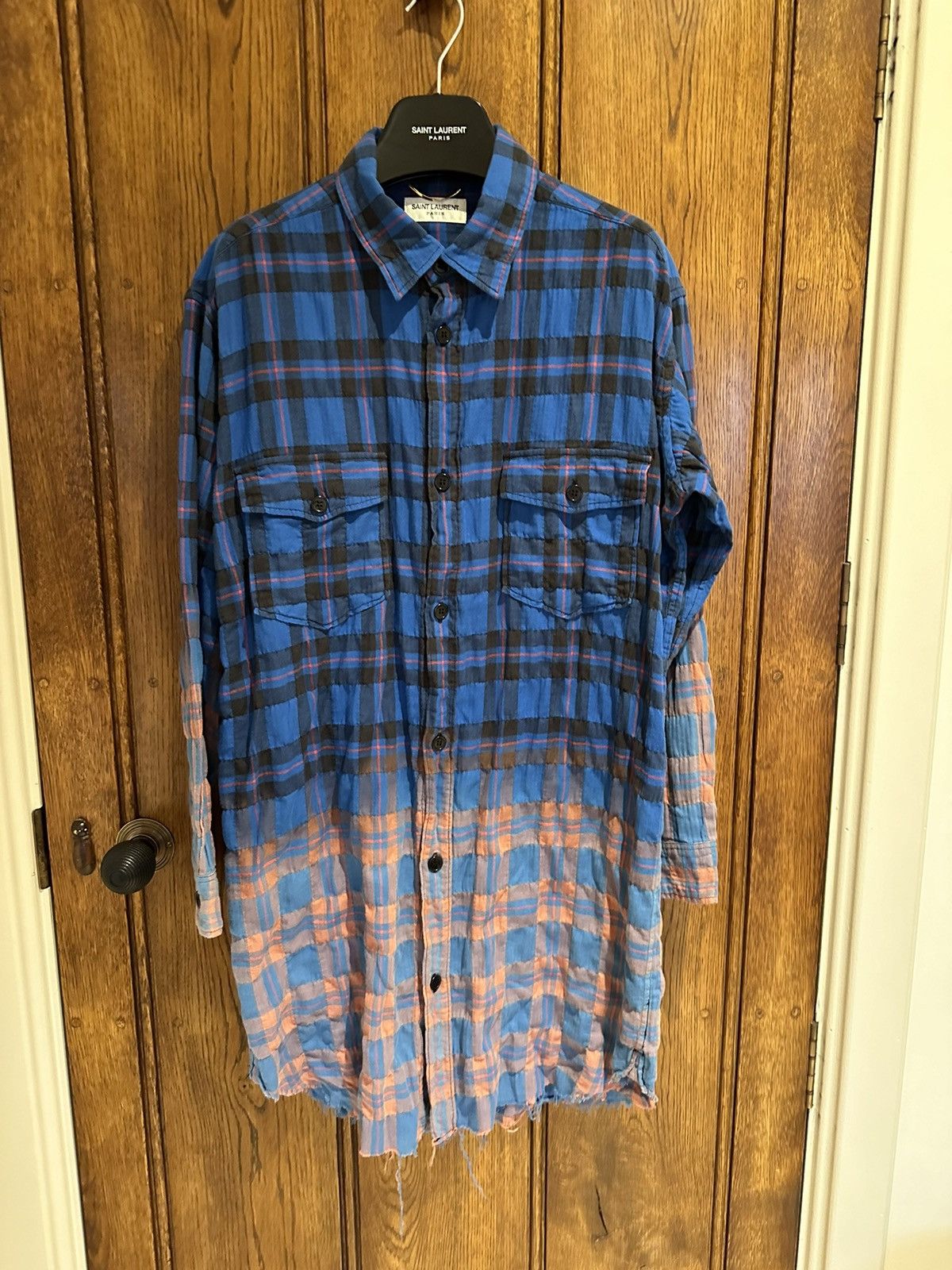 Saint Laurent Paris SS16 Saint Laurent' surf sound' raw hem
