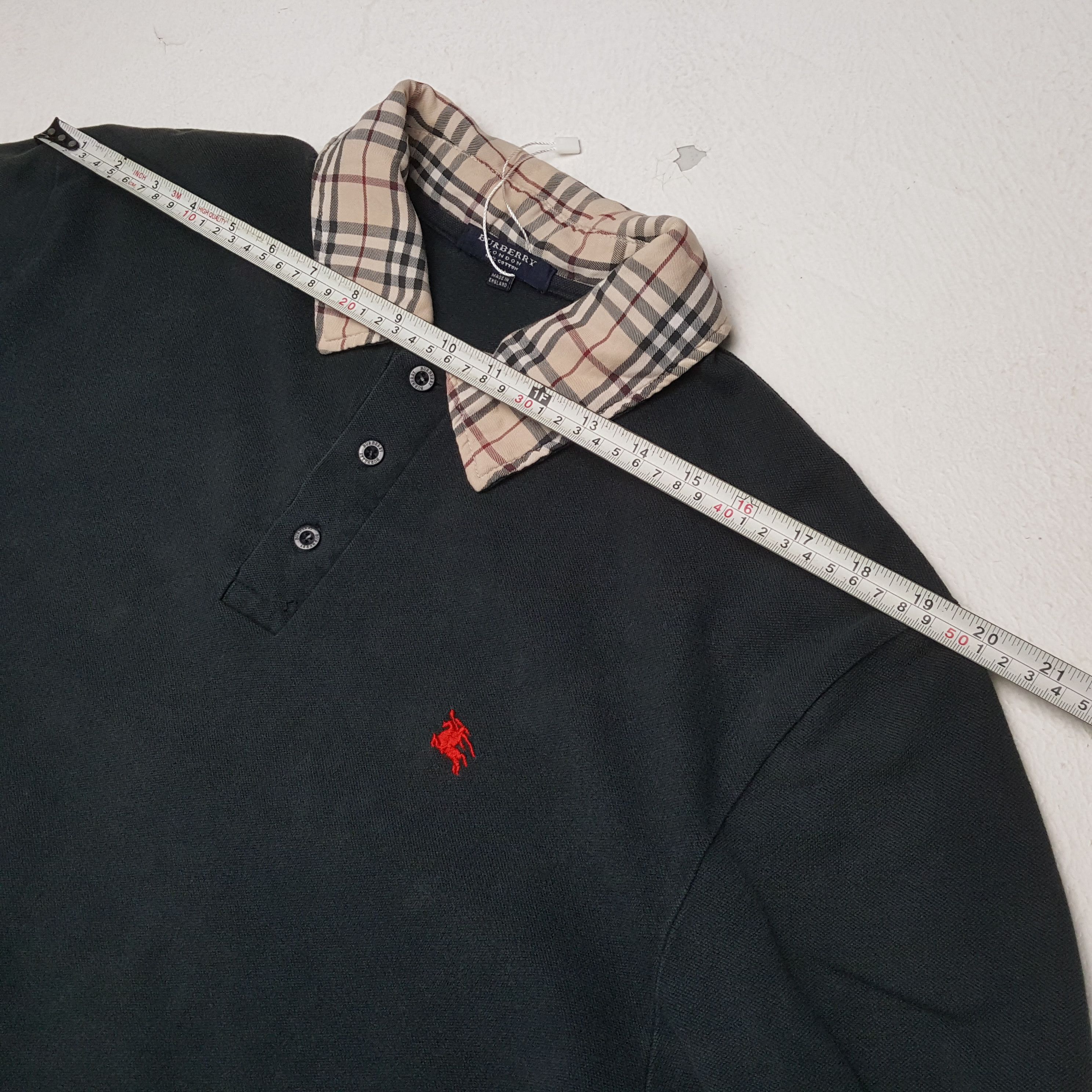 Burberry × Vintage Vintage BURBERRY LONDON Nova Check Collar Design Polos Size US M / EU 48-50 / 2 - 4 Thumbnail