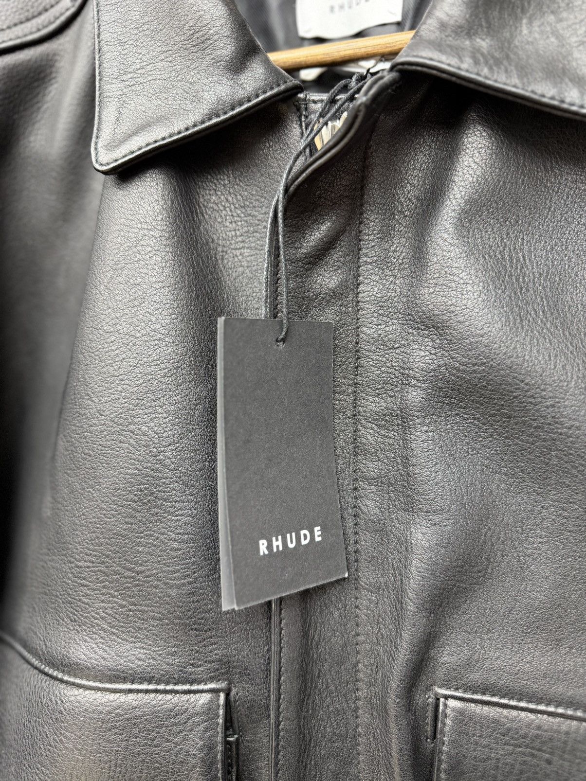 Rhude Size S - Rhude Newman Zip-Up Leather Jacket Retail $3,500 Size US S / EU 44-46 / 1 - 12 Thumbnail