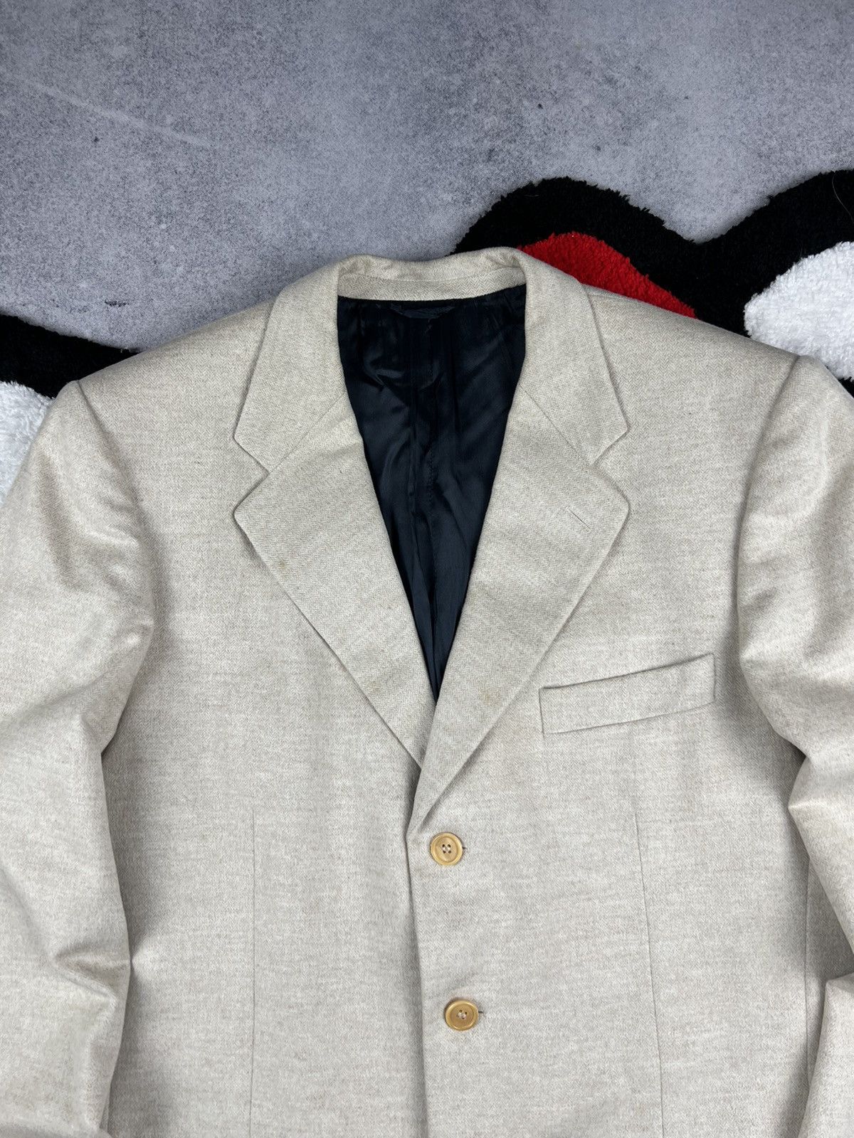Vintage Riccardo Piacenza Lana Wool Italy Buisness Old Money Blazer Size 52R - 4 Thumbnail