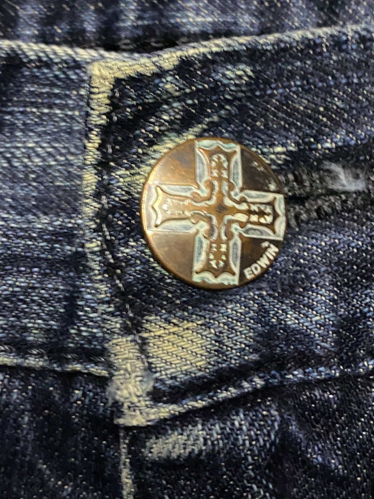 Edwin Vintage Japanese Brand Edwin 422XVS Cross Button Loose Jeans Size US 34 / EU 50 - 7 Thumbnail