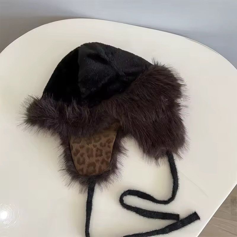 Other Leopard Streetwear Unisex Warm Trapper Fur Hat Size ONE SIZE - 5 Thumbnail