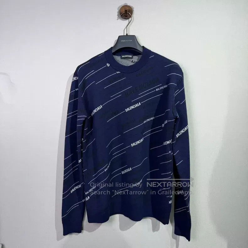 Balenciaga Balenciaga Blue Purple Bullet Screen Sweater Size US XS / EU 42 / 0 - 1 Thumbnail
