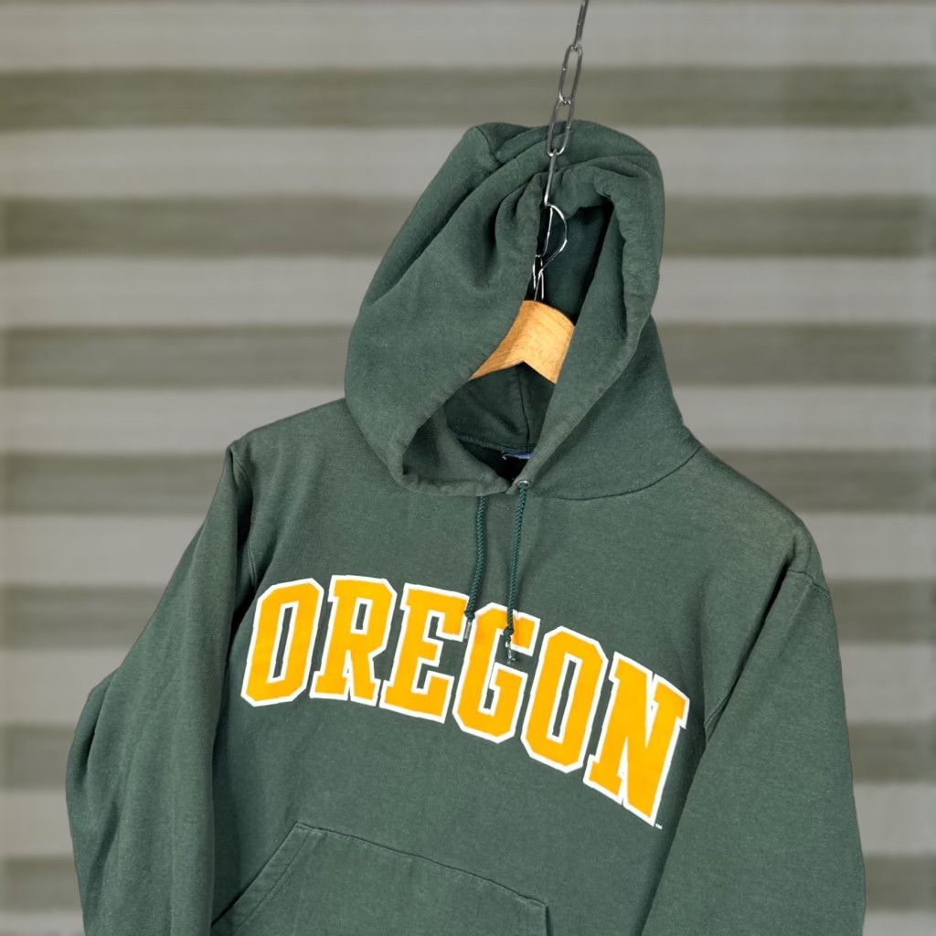 VINTAGE Champion Oregon Ducks Hoodie Men Small S Green College