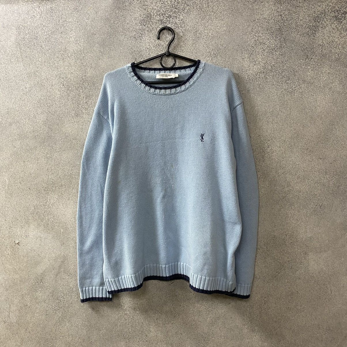 Yves Saint Laurent YSL Logo Sweater knit Yves Saint Laurent sweatshirt Size US L / EU 52-54 / 3 - 1 Thumbnail