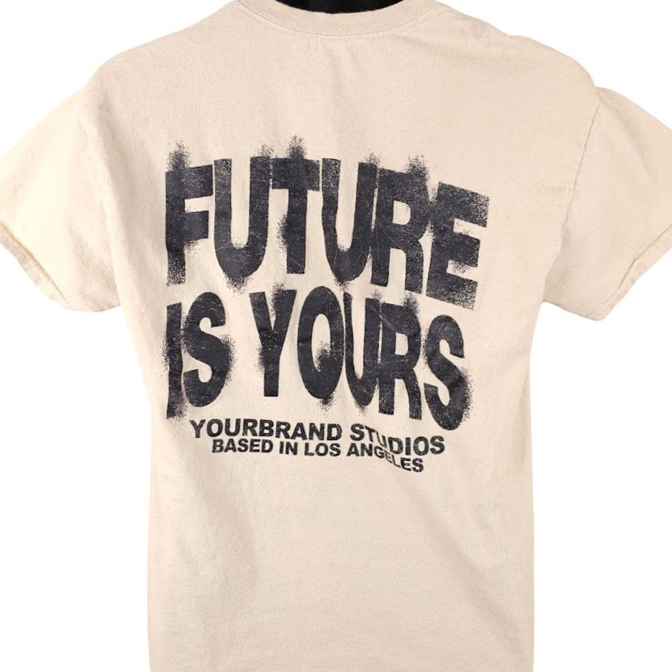 Gildan Future Is Yours T Shirt Mens Size Medium Beige Streetwear Gildan Cotton Short Sleeve Crew Neck T-Shirt Regular Mens Size US M / EU 48-50 / 2 - 4 Thumbnail