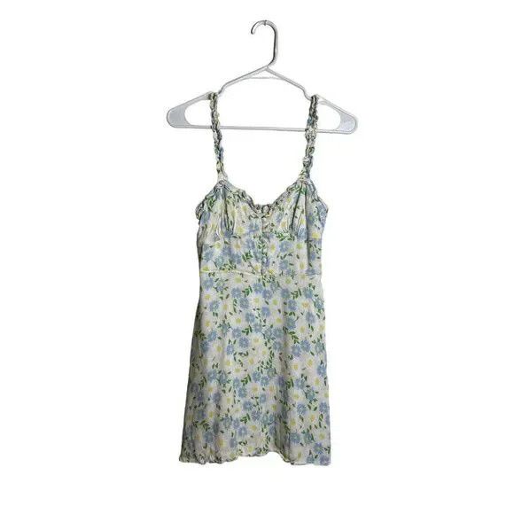 blue and white floral dress zara A-Line Midi Chiffon Blue Mother of the Bride Dress COCOMELODY CM0264, Silver Cloud main image 1