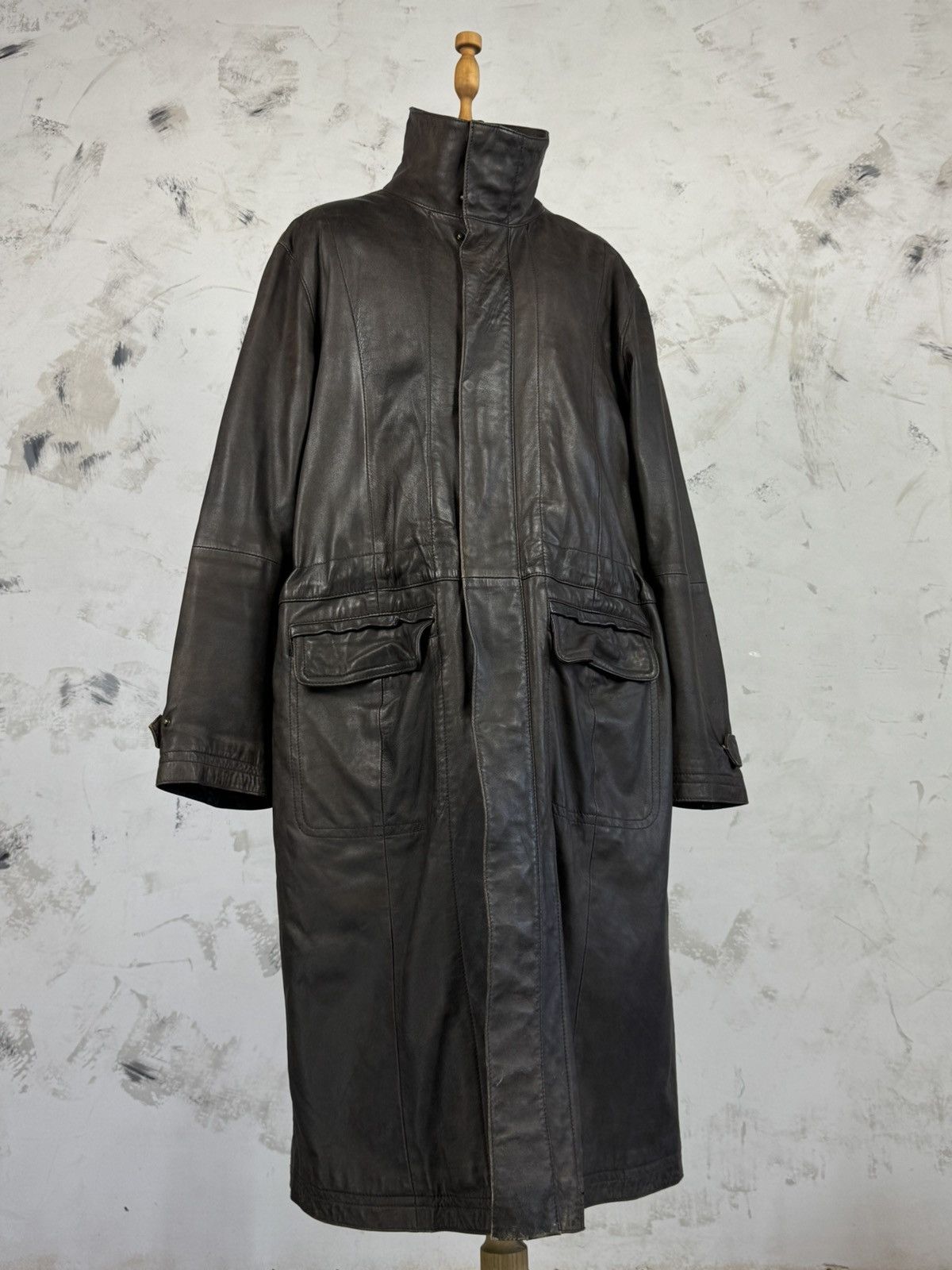 Vintage Vintage Leather Trench Coat Long Jacket Size M - L 44 Size US L / EU 52-54 / 3 - 2 Thumbnail