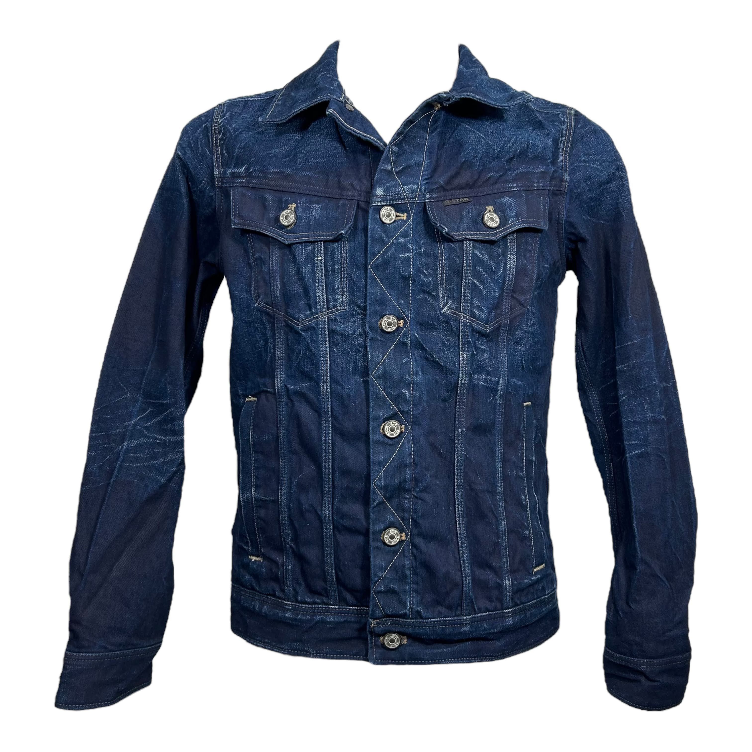 G-Star G-star Raw Slim Fit Dark Denim Biker Jacket Blue Size M 