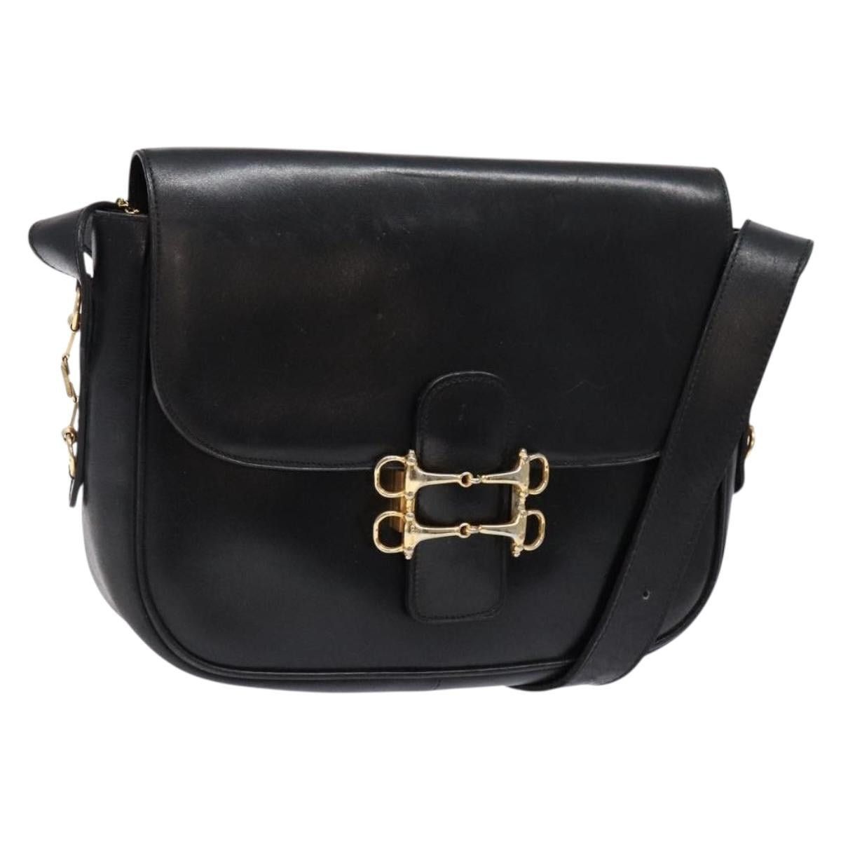 Celine CELINE Shoulder Bag Leather Black Gold Size ONE SIZE - 1 Thumbnail