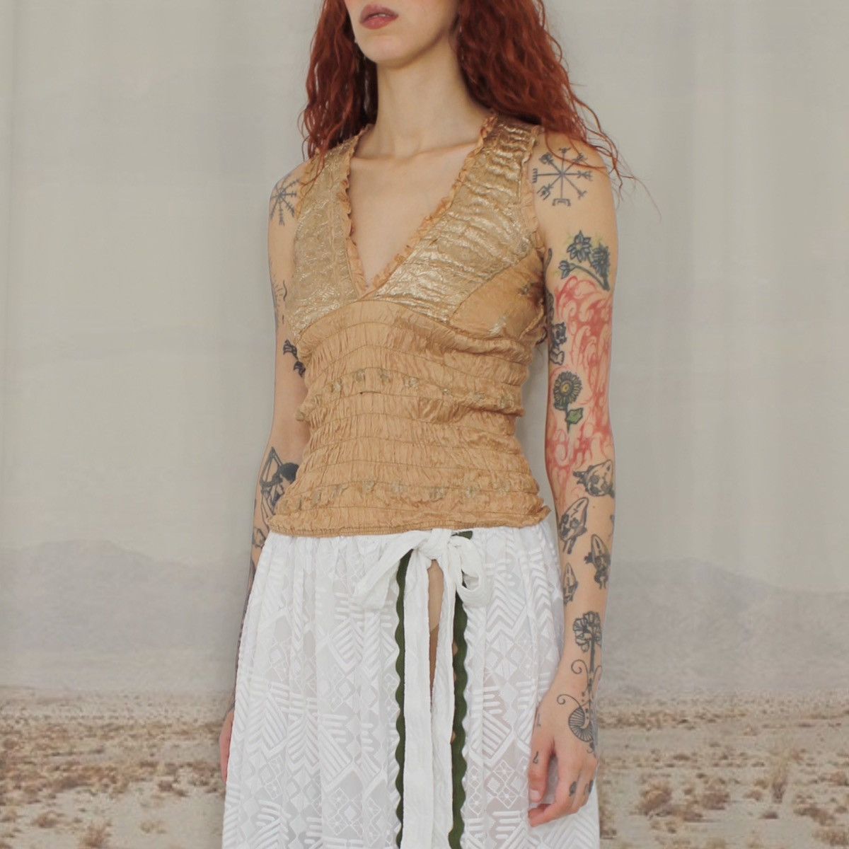 Vintage 🪷GOLDEN SILK CAMI TOP🪷 Size S / US 4 / IT 40 - 1 Thumbnail
