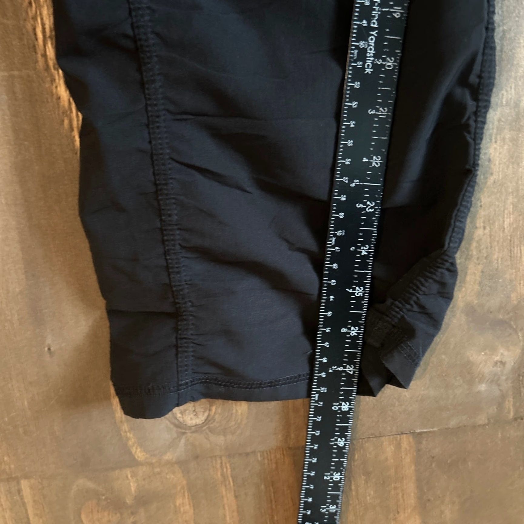 Vintage Unbranded Womens Pants Black High Rise Pull On Drawstring Lightweight 33 Waist Size 24" / US 00 / IT 34 - 6 Thumbnail