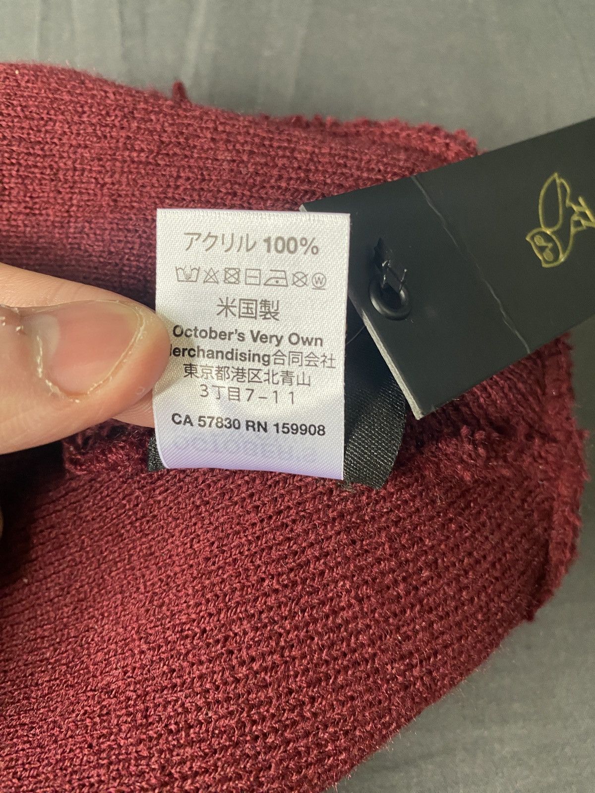 October's Very Own OVO Classic Owl Beanie Burgundy Size ONE SIZE - 7 Thumbnail
