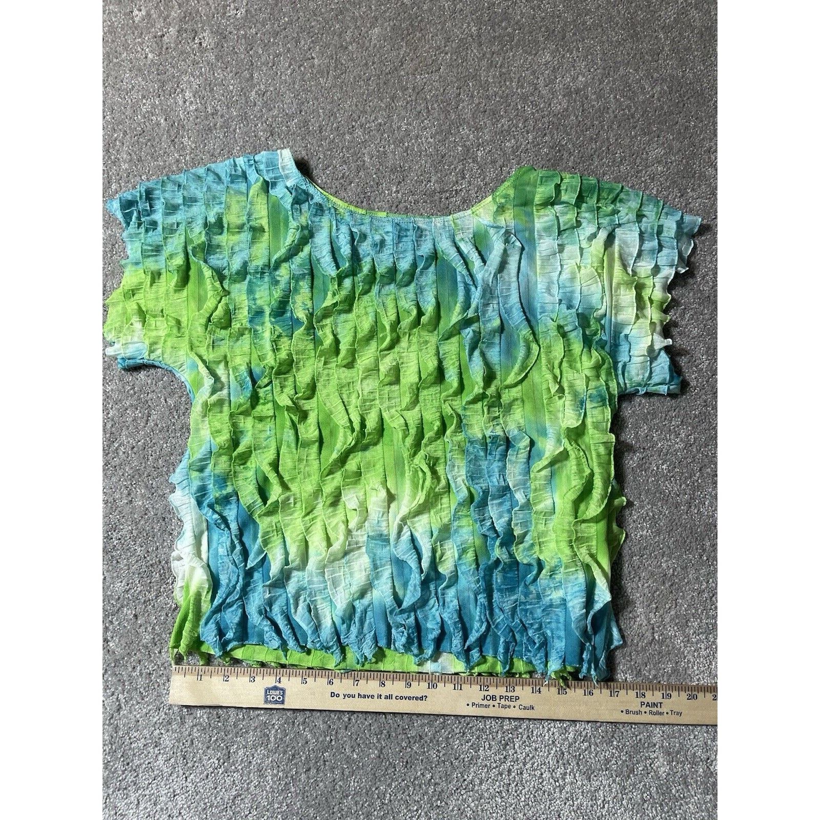 Other Vintage Allison Taylor Top Size M Ruffles Green Blue Mermaid Size M / US 6-8 / IT 42-44 - 5 Thumbnail
