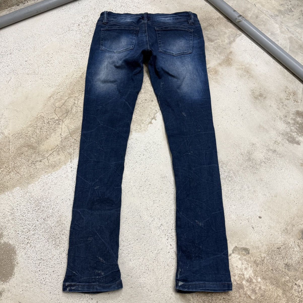 Japanese Brand Slim Skinny Fit Distressed Design Pants Size 24" / US 00 / IT 34 - 2 Thumbnail