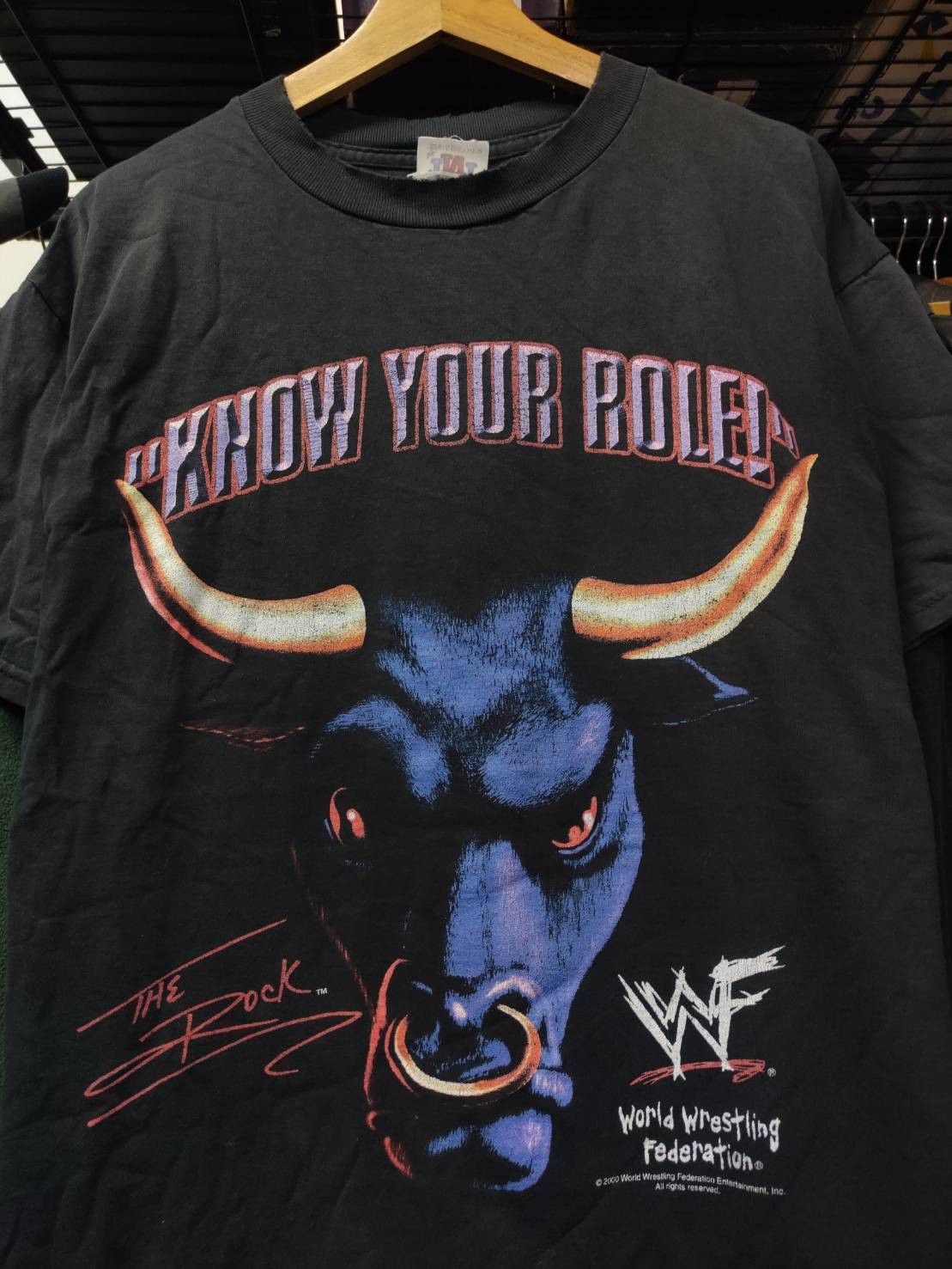WWF Vtg 00's The Rock " Know Your Role, The Peoples Champion " Size US L / EU 52-54 / 3 - 1 Thumbnail