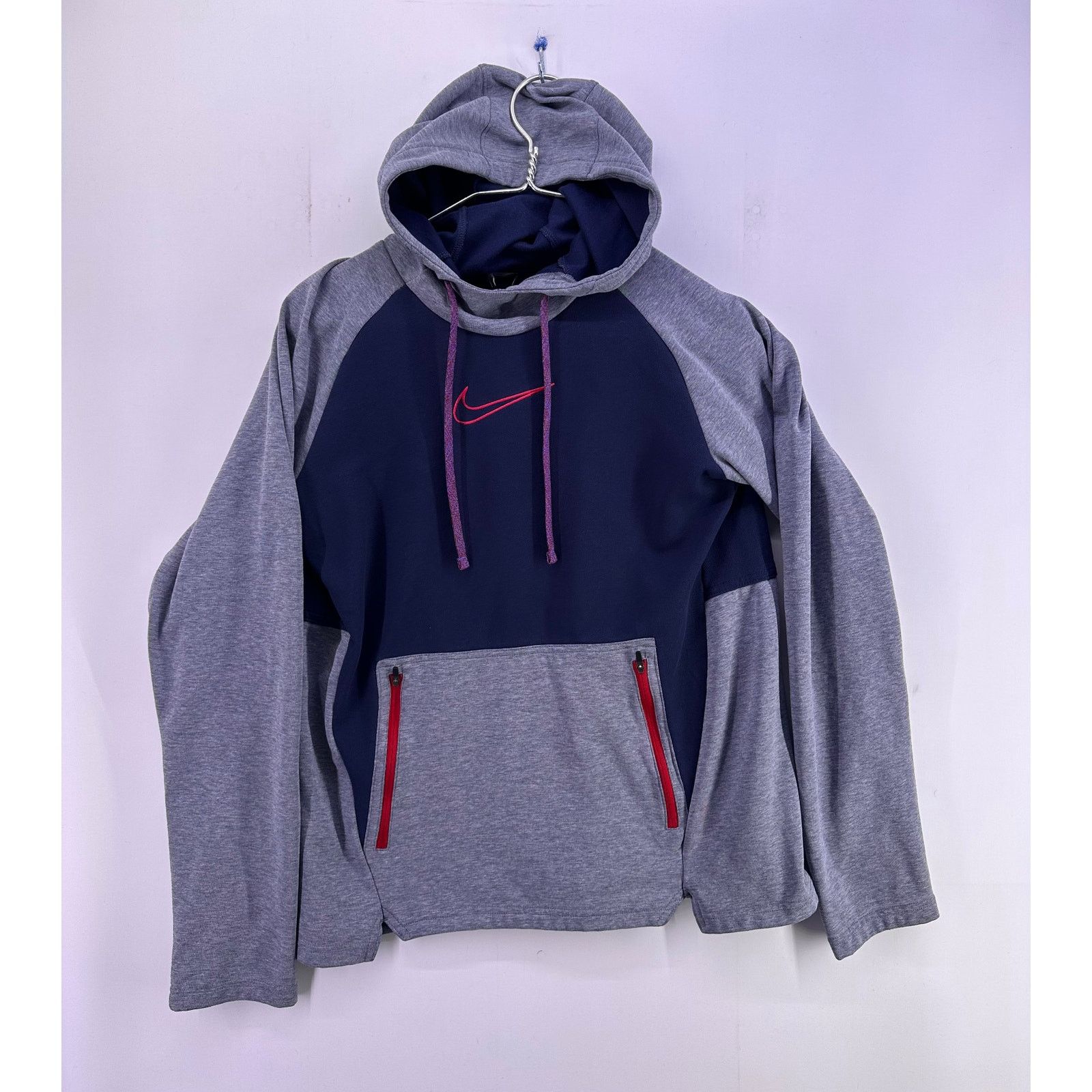 Nike NikeGray Blue Therma Fit Center SwooshHoodie Sz medium Size US M / EU 48-50 / 2 - 1 Thumbnail