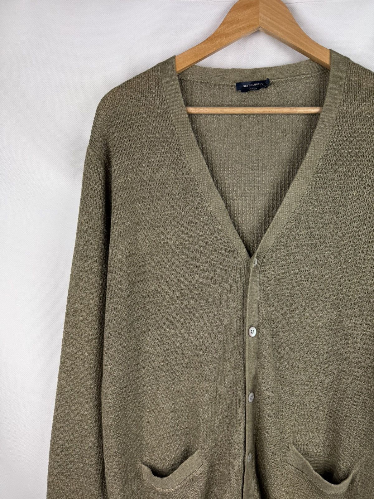 Suitsupply Suitsupply Men’s Linen Button Front Knitted Cardigan Sweater Size US XL / EU 56 / 4 - 4 Thumbnail
